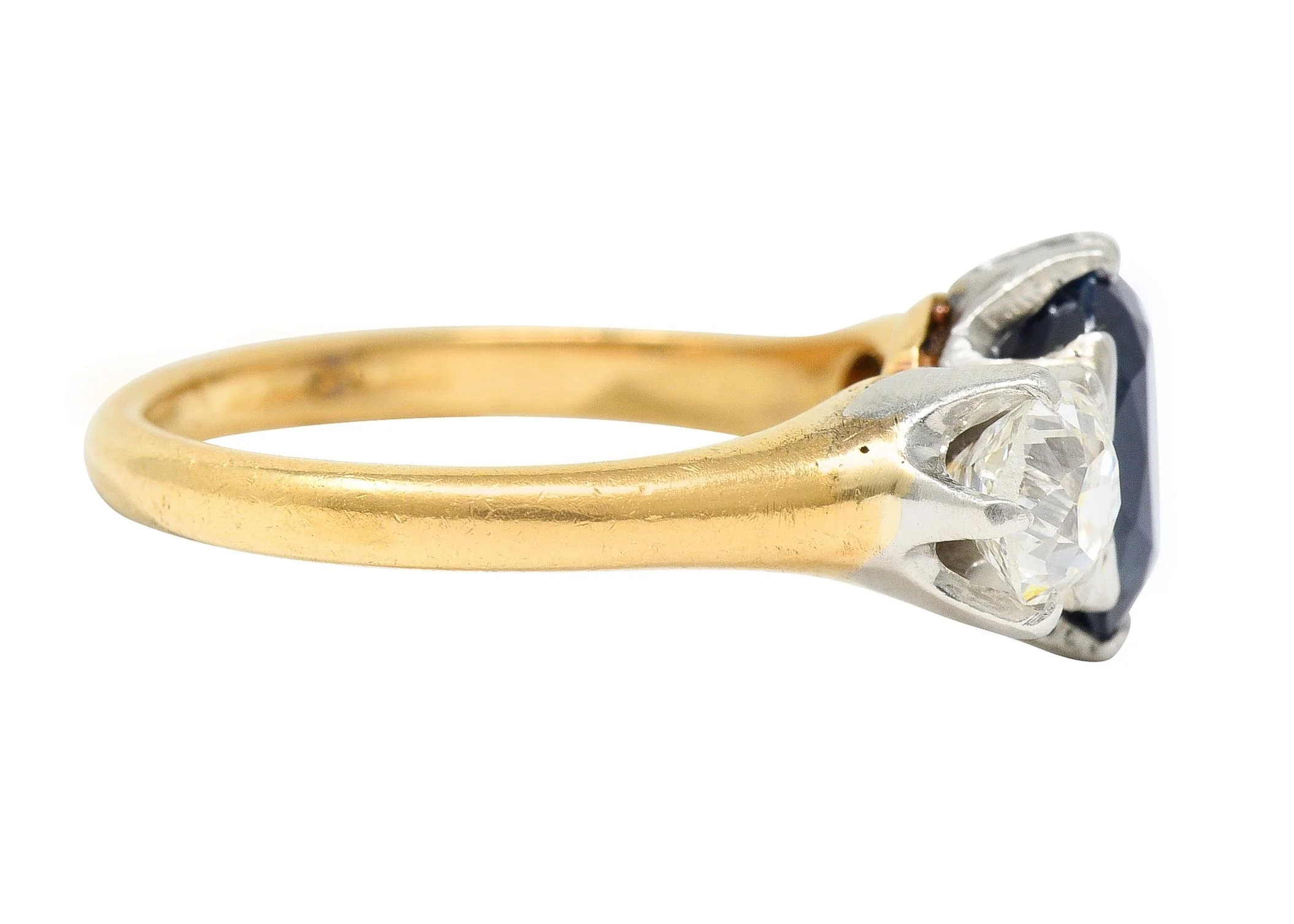 Tiffany & Co. Victorian 2.48 CTW Sapphire Diamond Platinum 18 Karat Ring GIA - Image 3