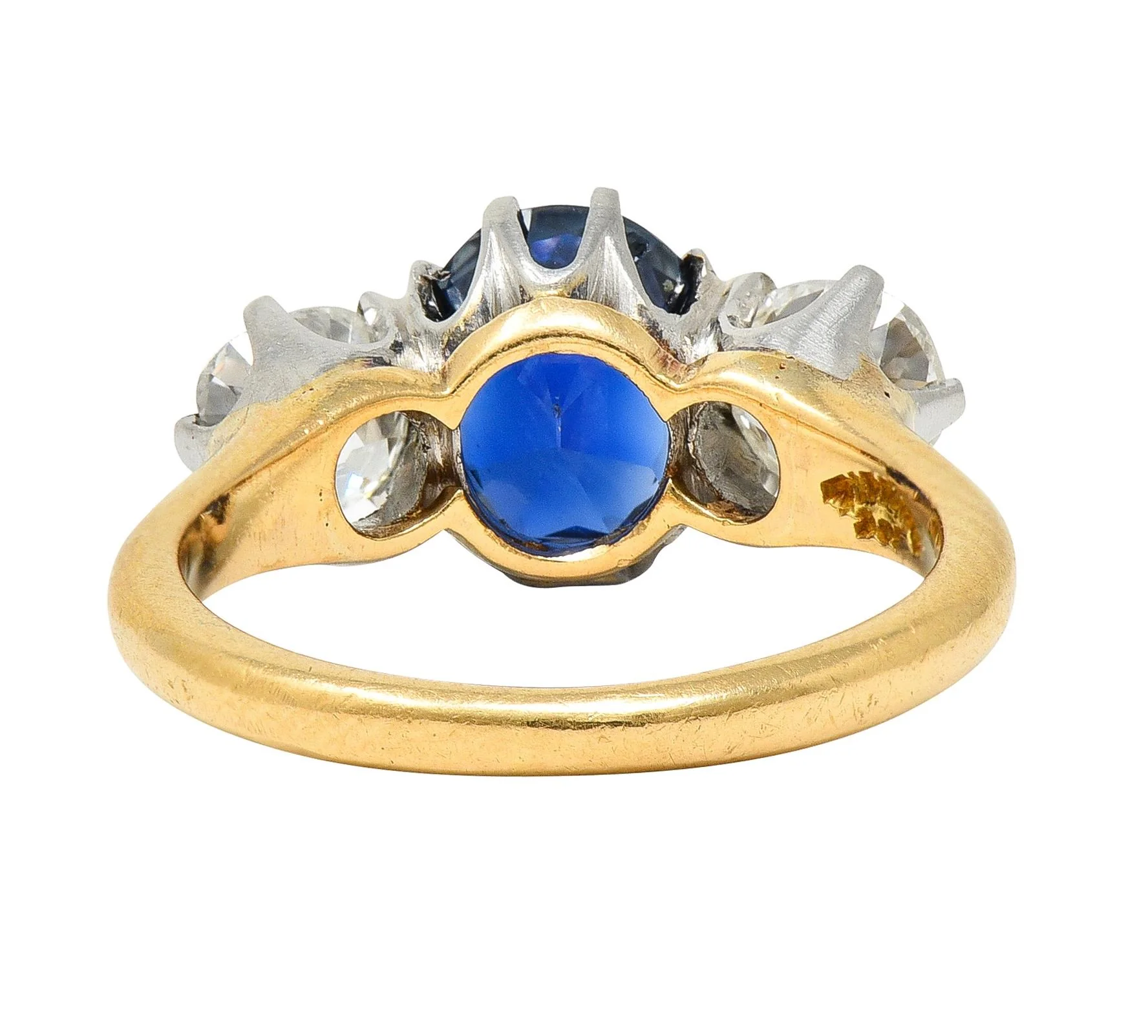 Tiffany & Co. Victorian 2.48 CTW Sapphire Diamond Platinum 18 Karat Ring GIA - Image 4