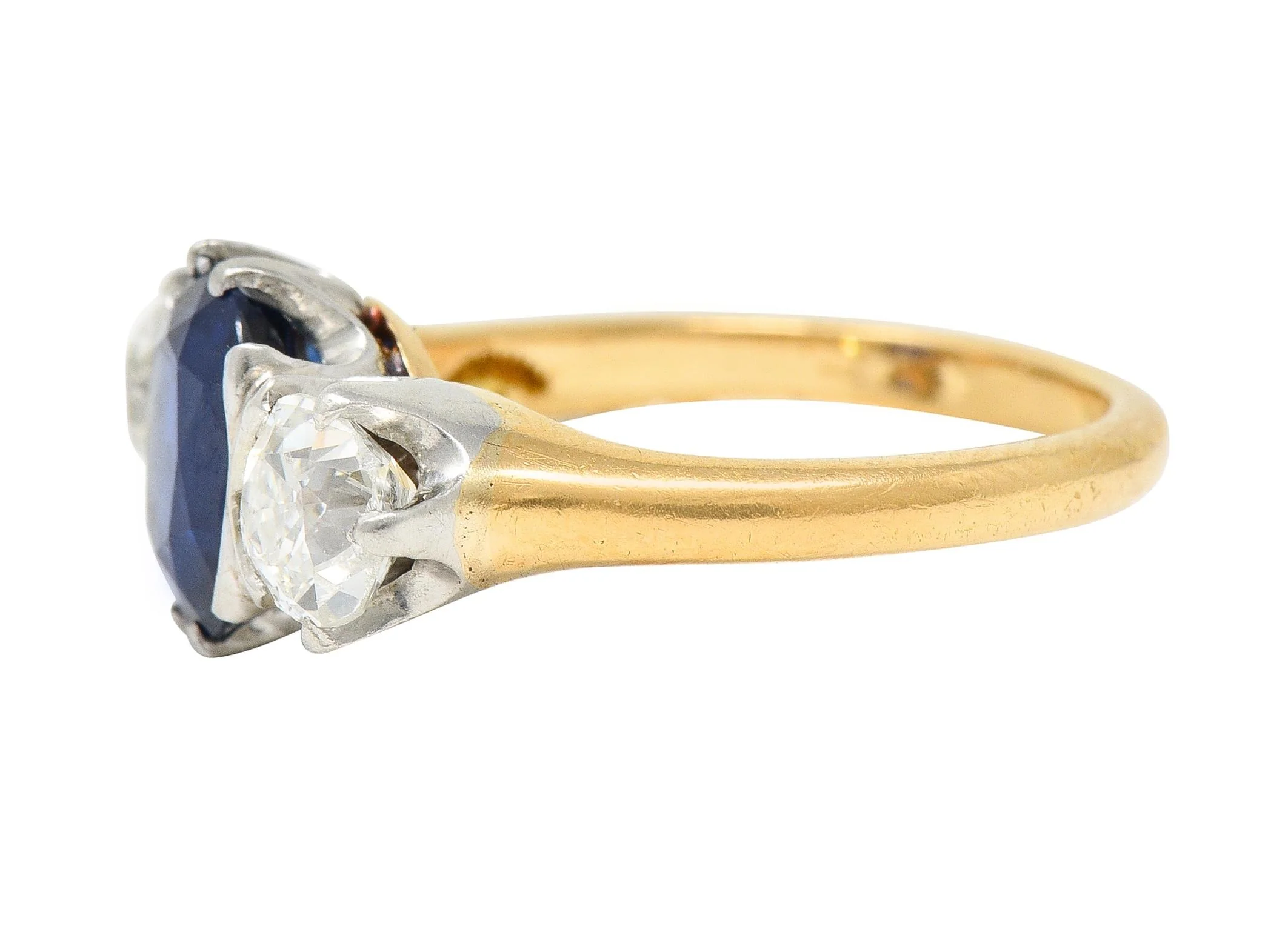 Tiffany & Co. Victorian 2.48 CTW Sapphire Diamond Platinum 18 Karat Ring GIA - Image 5