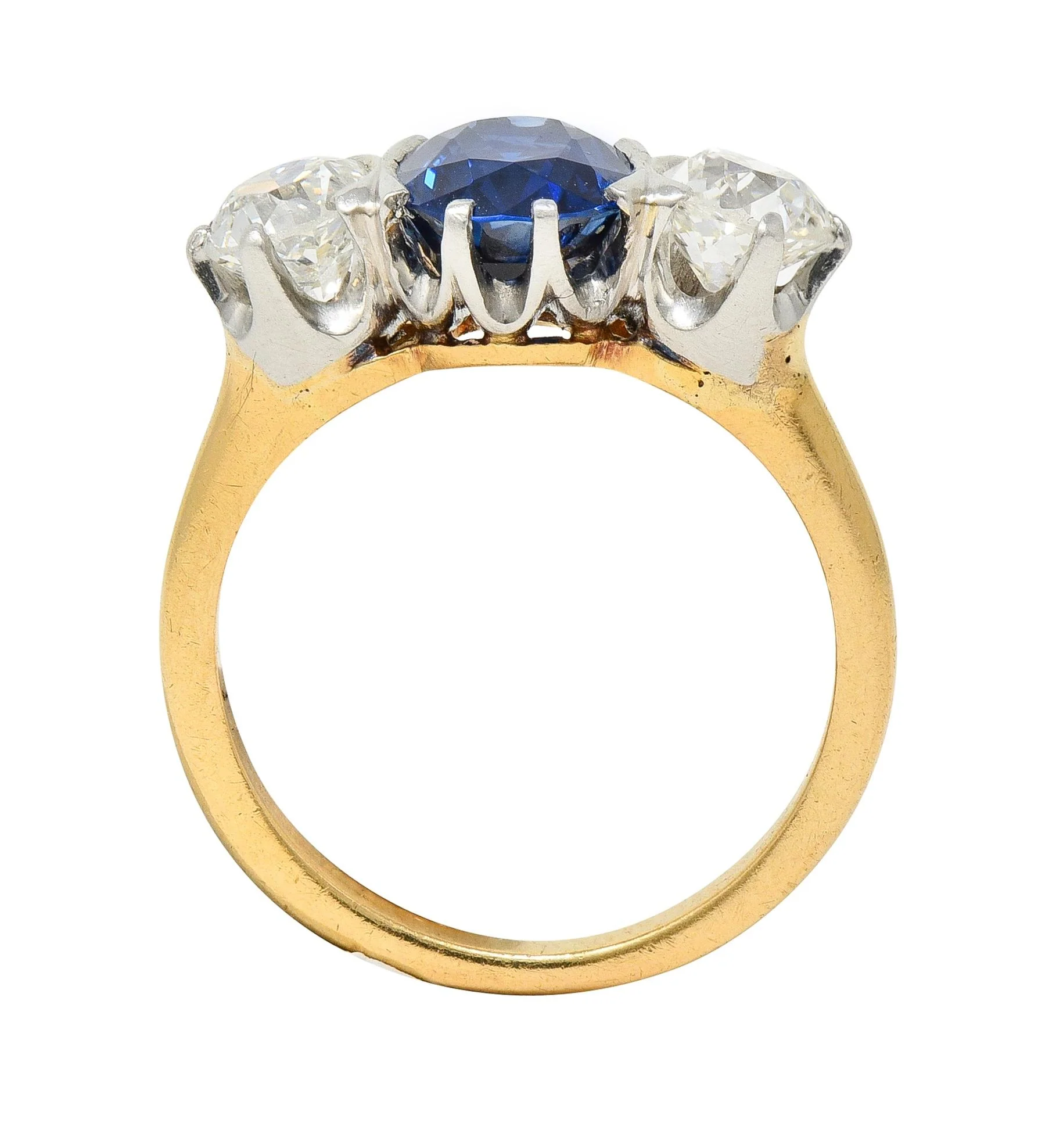 Tiffany & Co. Victorian 2.48 CTW Sapphire Diamond Platinum 18 Karat Ring GIA - Image 9