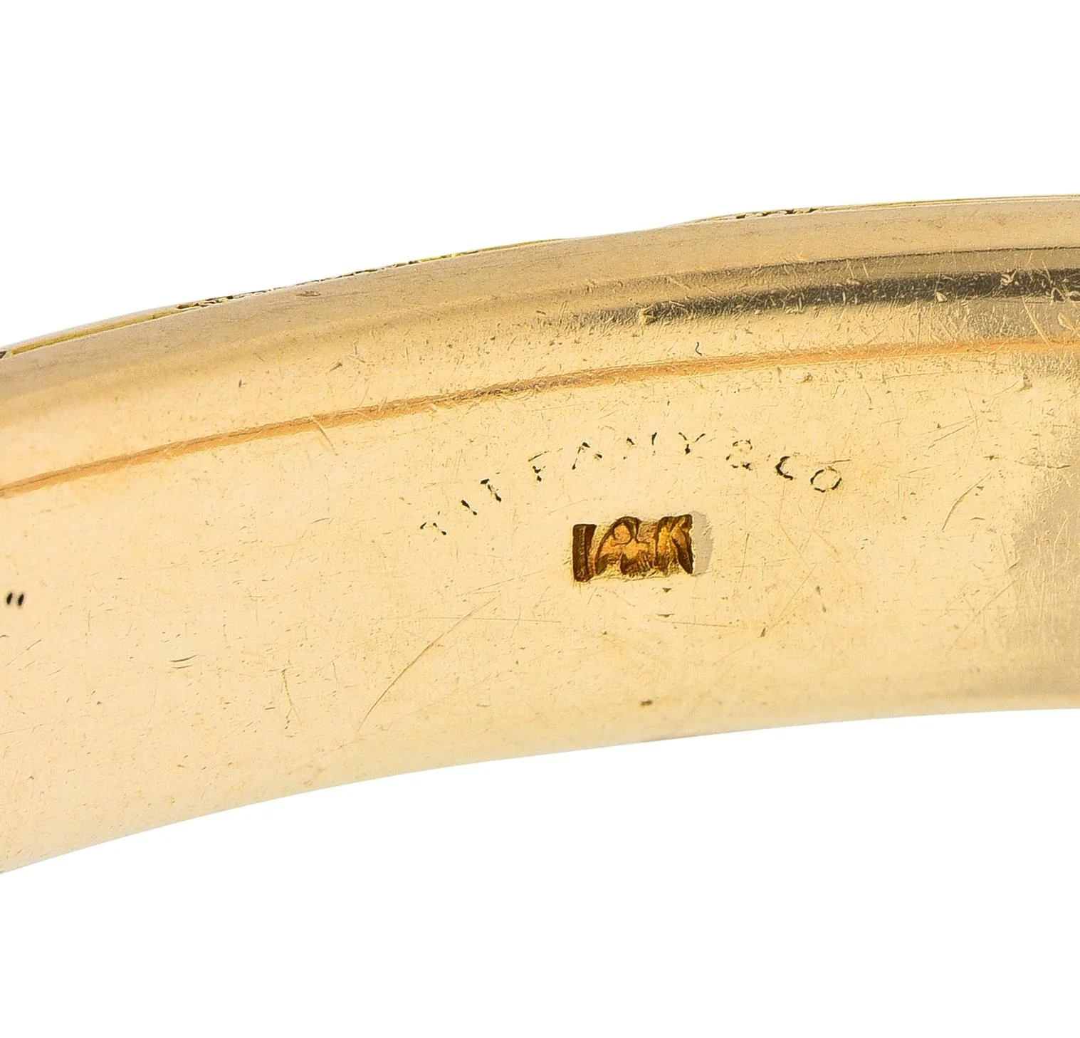 Tiffany & Co. Victorian Blue Sapphire 14 Karat Yellow Gold Floral Antique Bangle Bracelet - Image 8