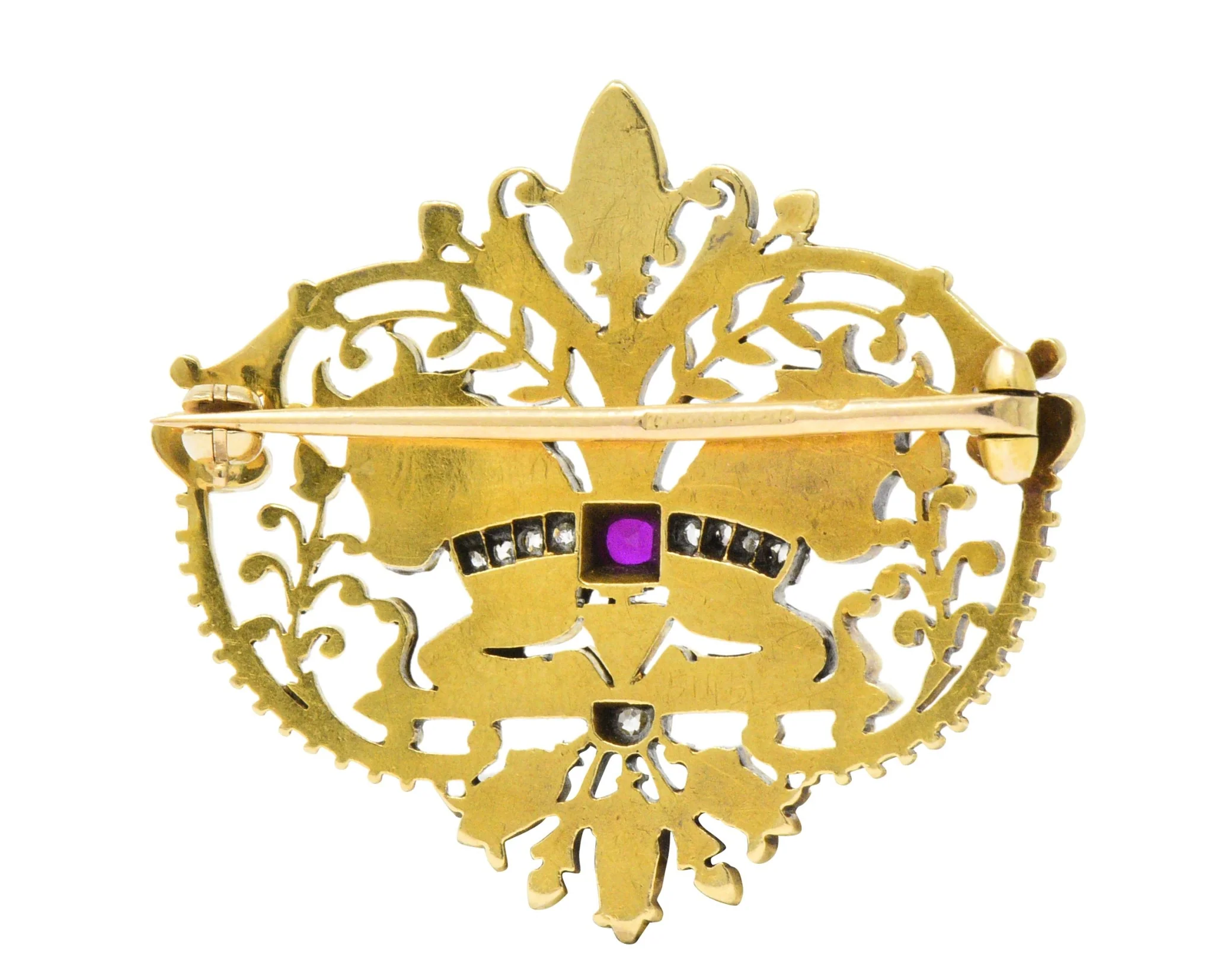 Tiffany & Co. Victorian Diamond Ruby Horse 18 Karat Yellow Gold Brooch - Image 4