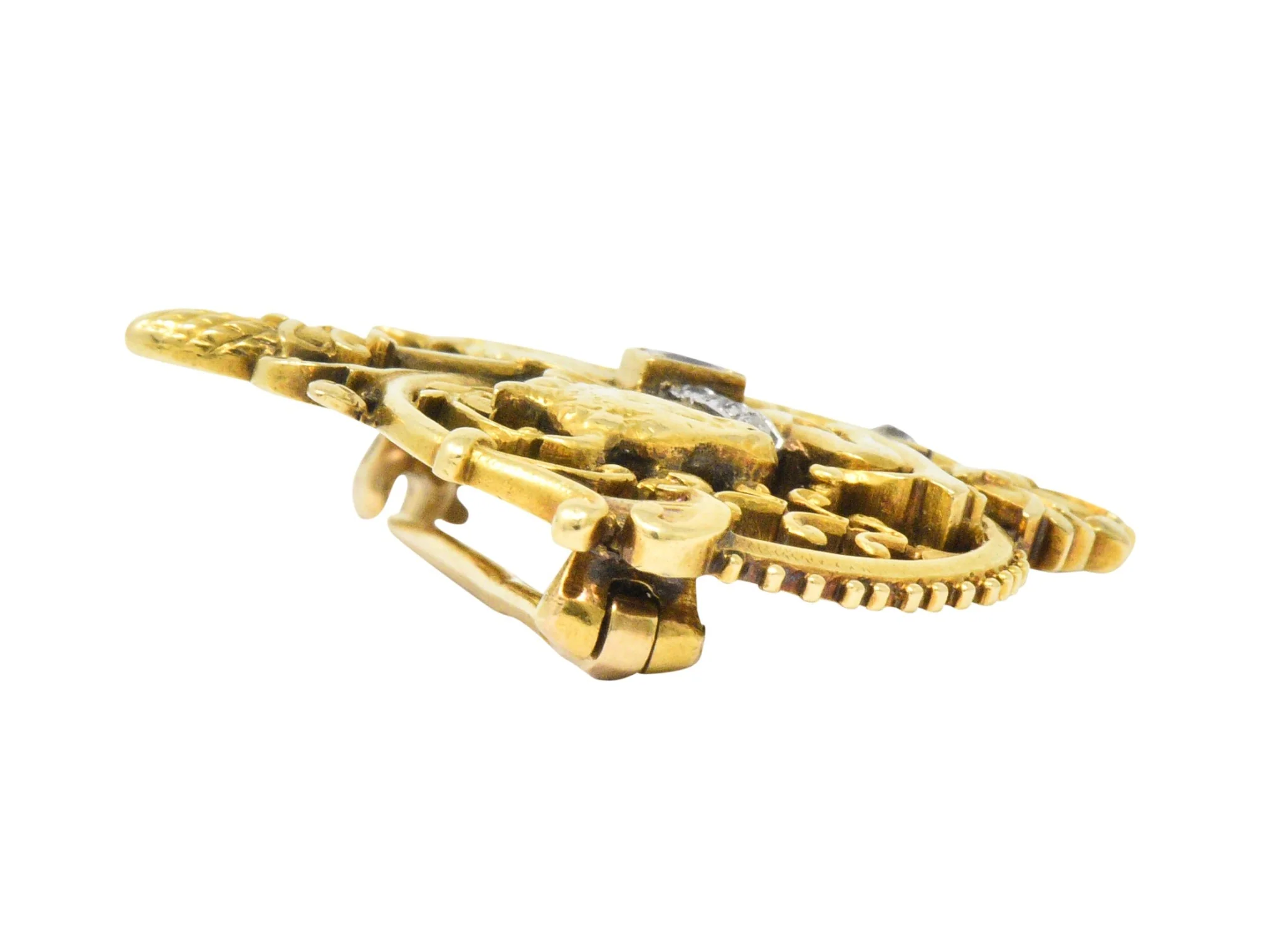 Tiffany & Co. Victorian Diamond Ruby Horse 18 Karat Yellow Gold Brooch - Image 7