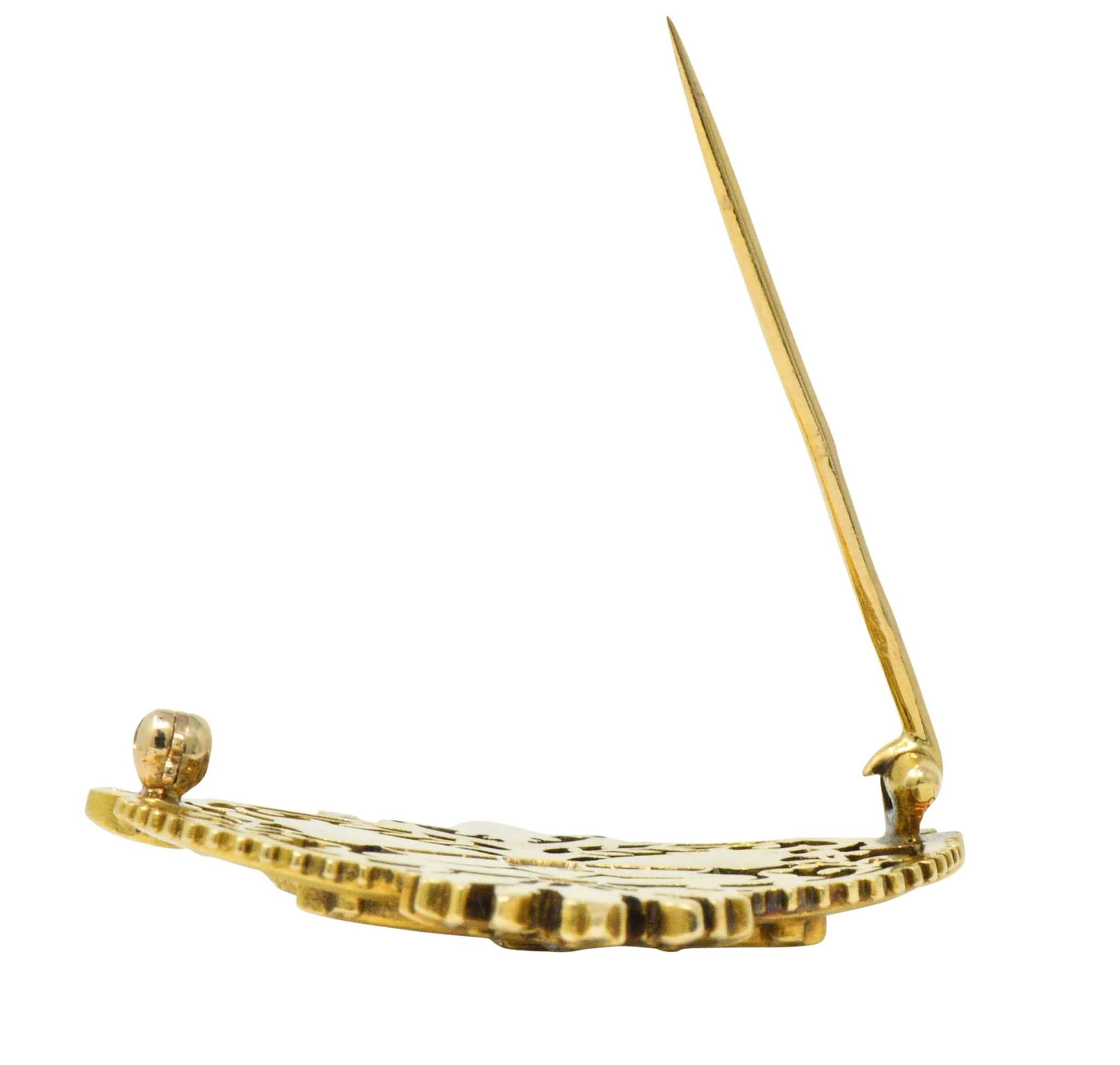Tiffany & Co. Victorian Diamond Ruby Horse 18 Karat Yellow Gold Brooch - Image 8
