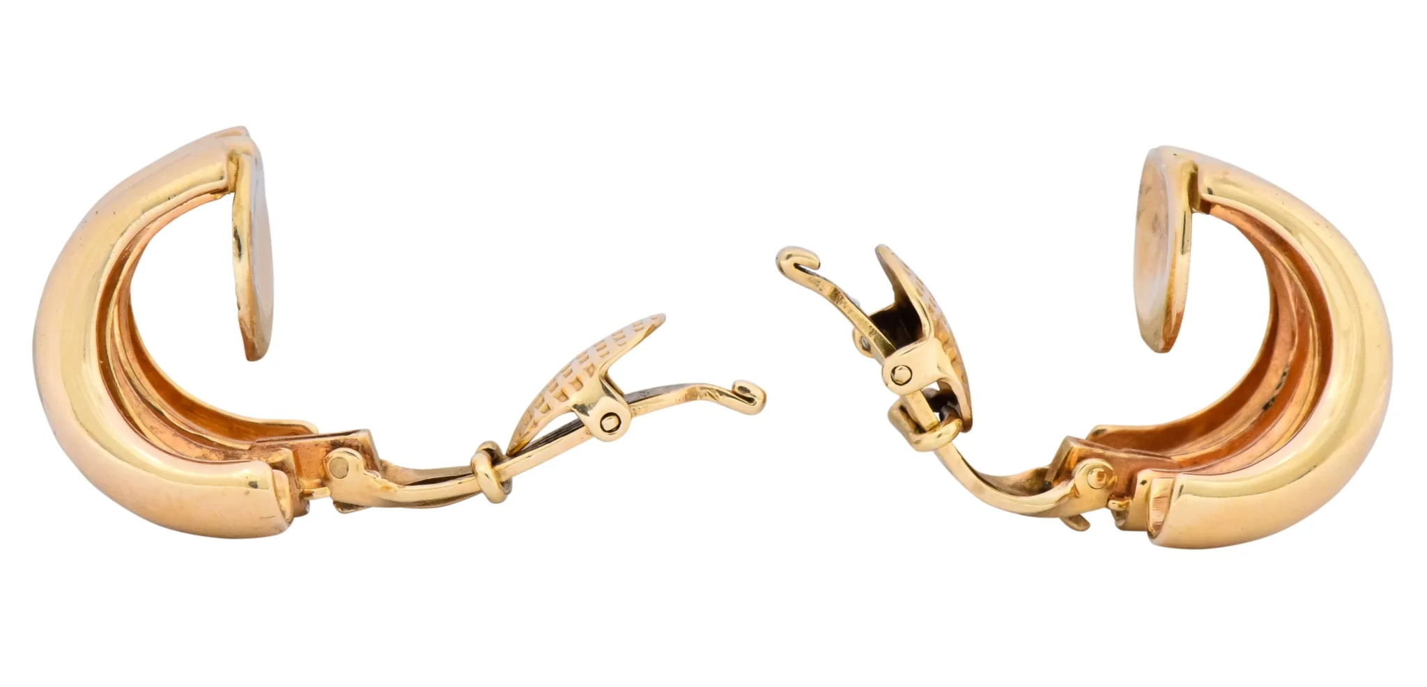 Tiffany & Co. Vintage 14 Karat Gold J Hoop Ear-Clip Earrings - Image 6
