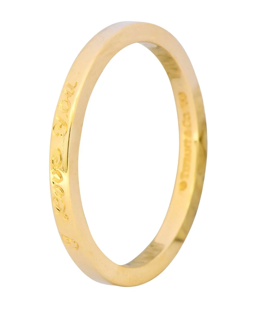 Tiffany & Co. Vintage 18 Karat Gold I Love You Band Ring Unisex - Image 8