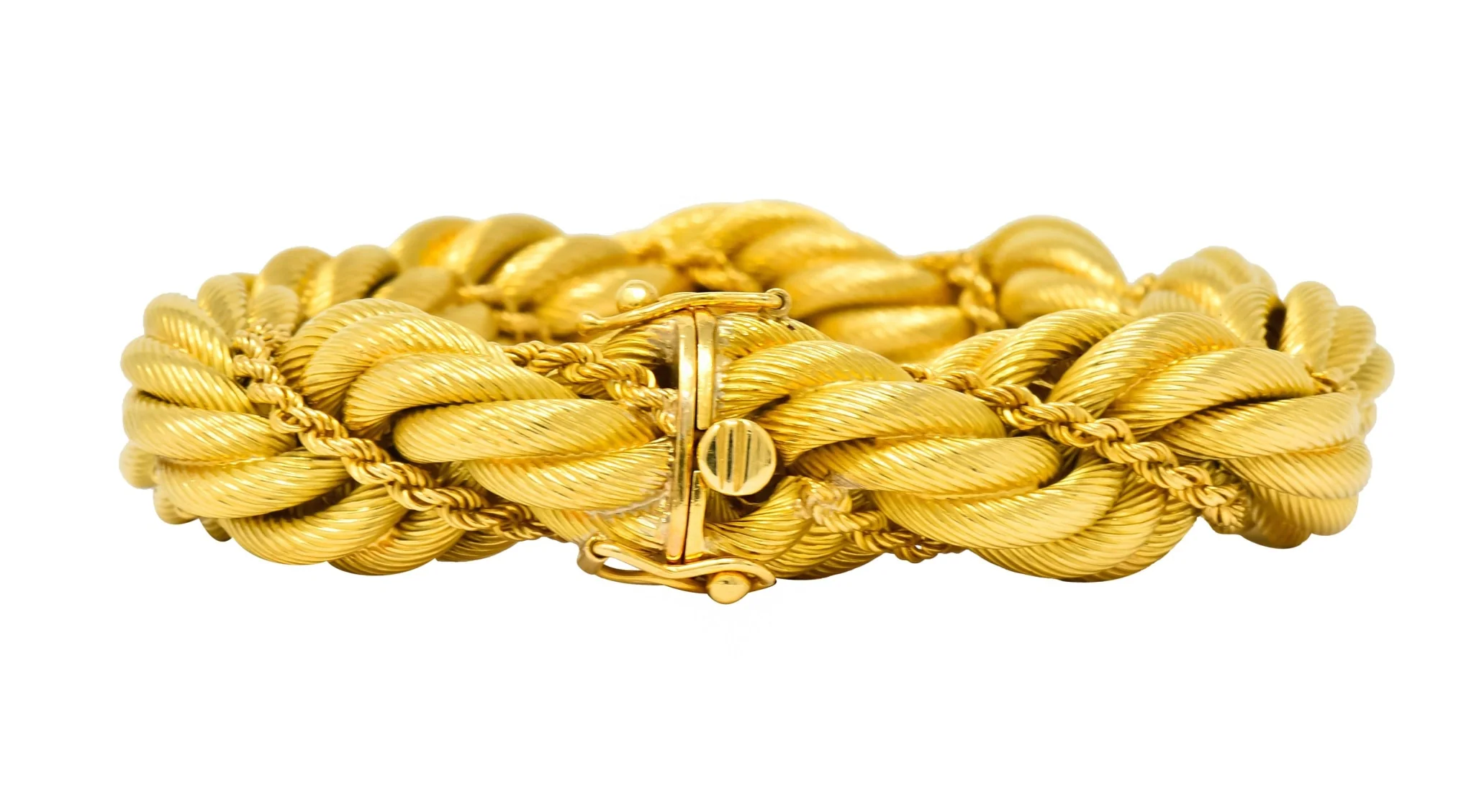 Tiffany & Co. Vintage 18 Karat Gold Large Twisted Rope Bracelet Circa 1970 - Image 4
