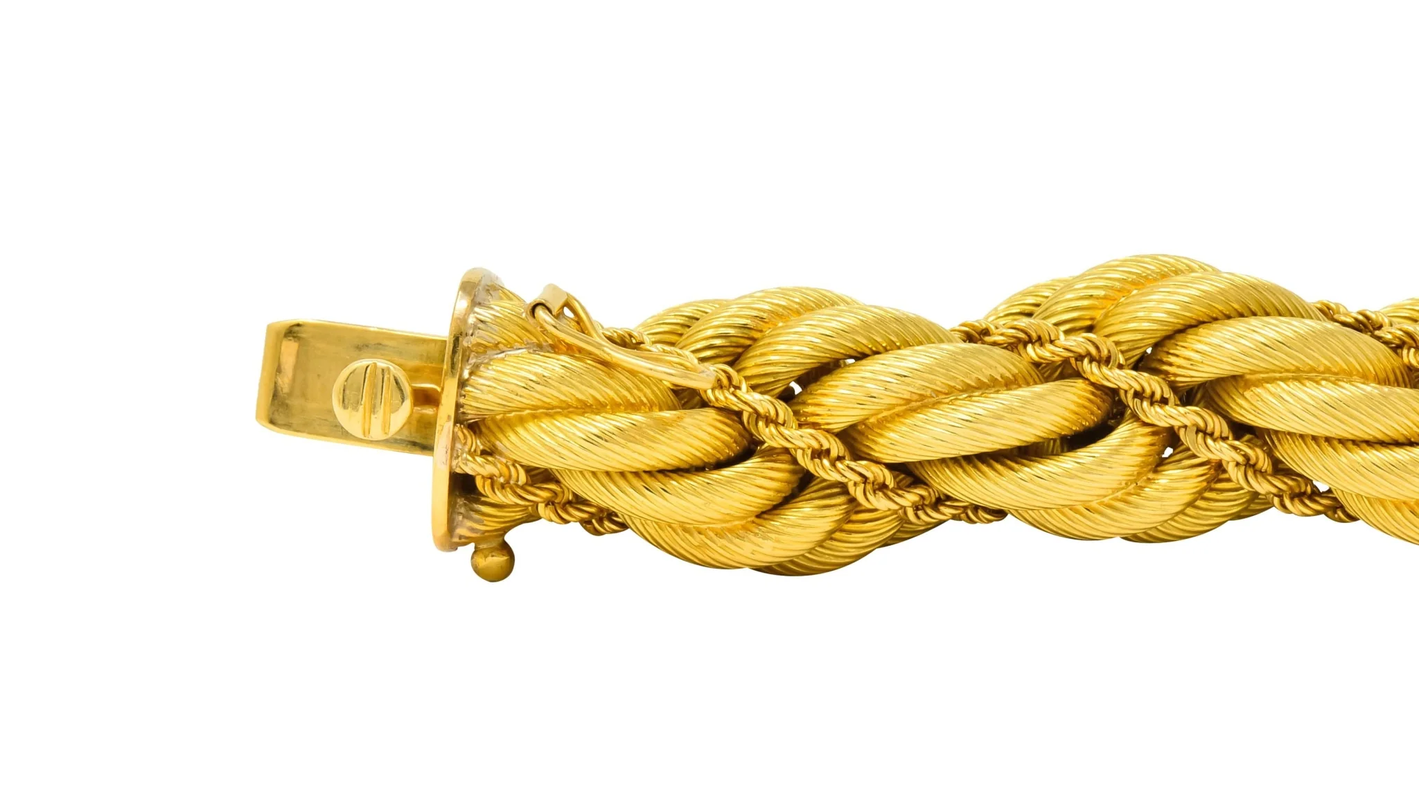 Tiffany & Co. Vintage 18 Karat Gold Large Twisted Rope Bracelet Circa 1970 - Image 7