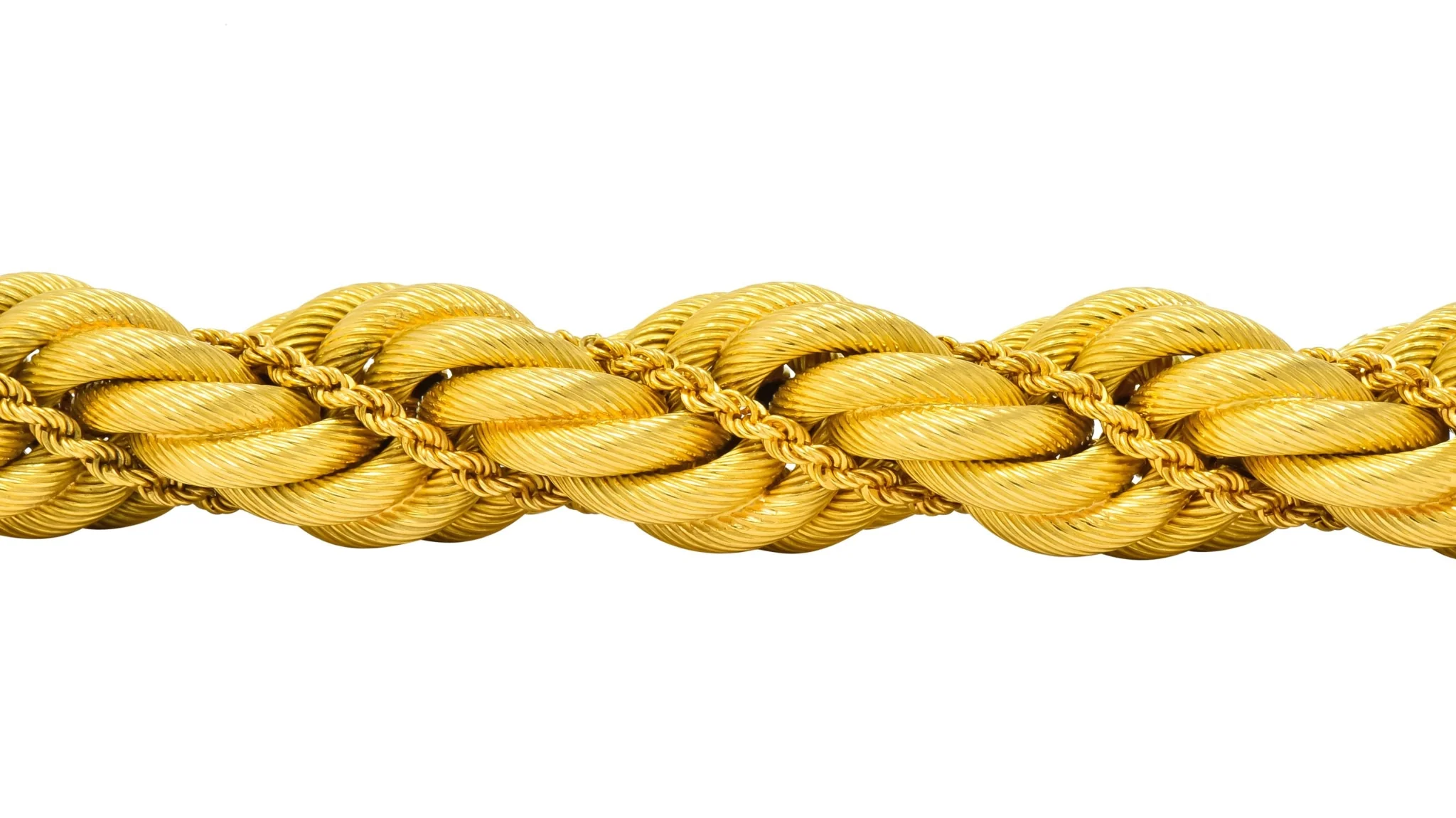Tiffany & Co. Vintage 18 Karat Gold Large Twisted Rope Bracelet Circa 1970 - Image 8