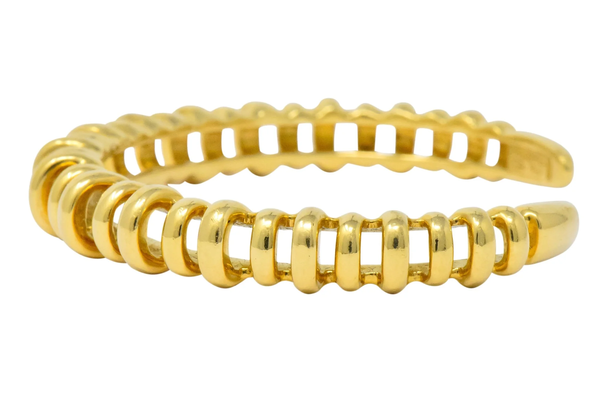 Tiffany & Co. Vintage 18 Karat Gold Ribbed Cuff Bracelet - Image 4