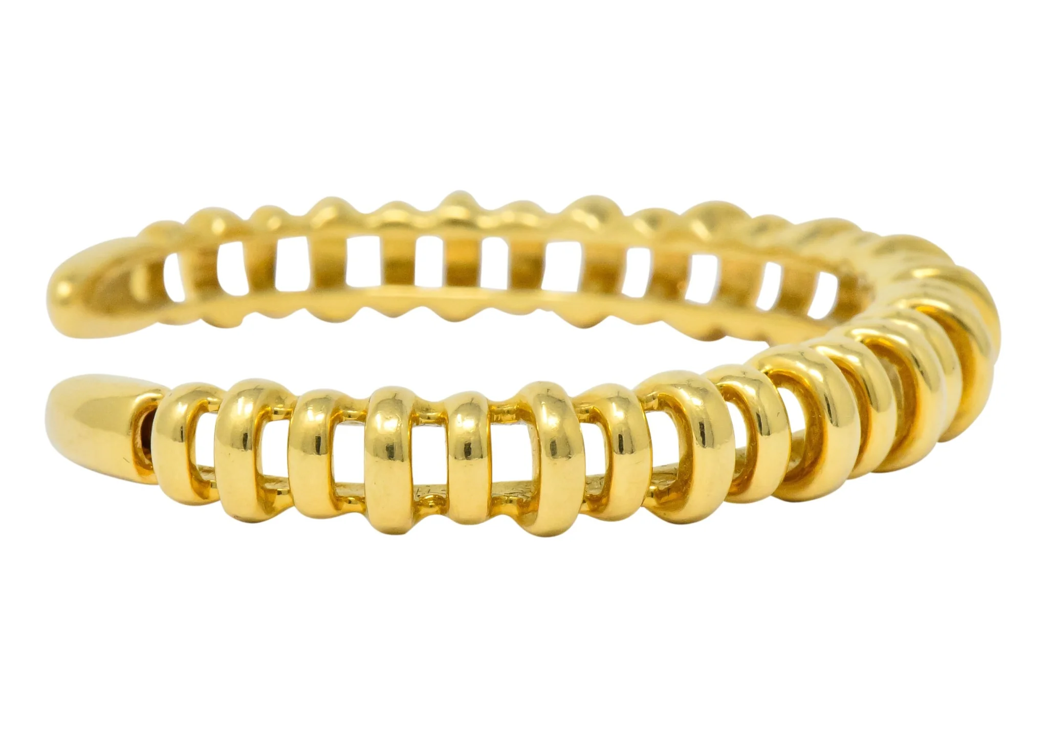Tiffany & Co. Vintage 18 Karat Gold Ribbed Cuff Bracelet - Image 5