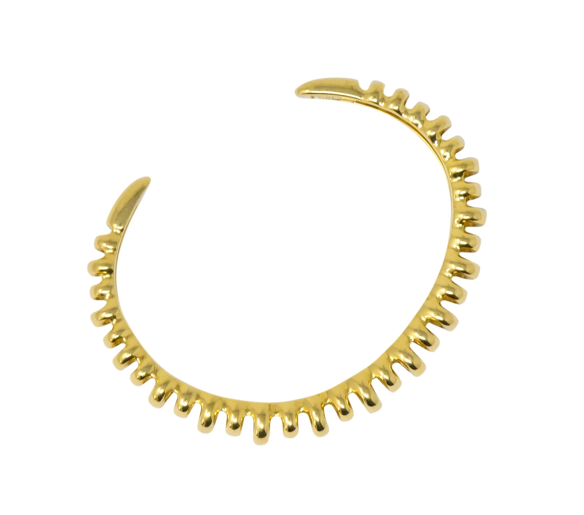 Tiffany & Co. Vintage 18 Karat Gold Ribbed Cuff Bracelet - Image 7