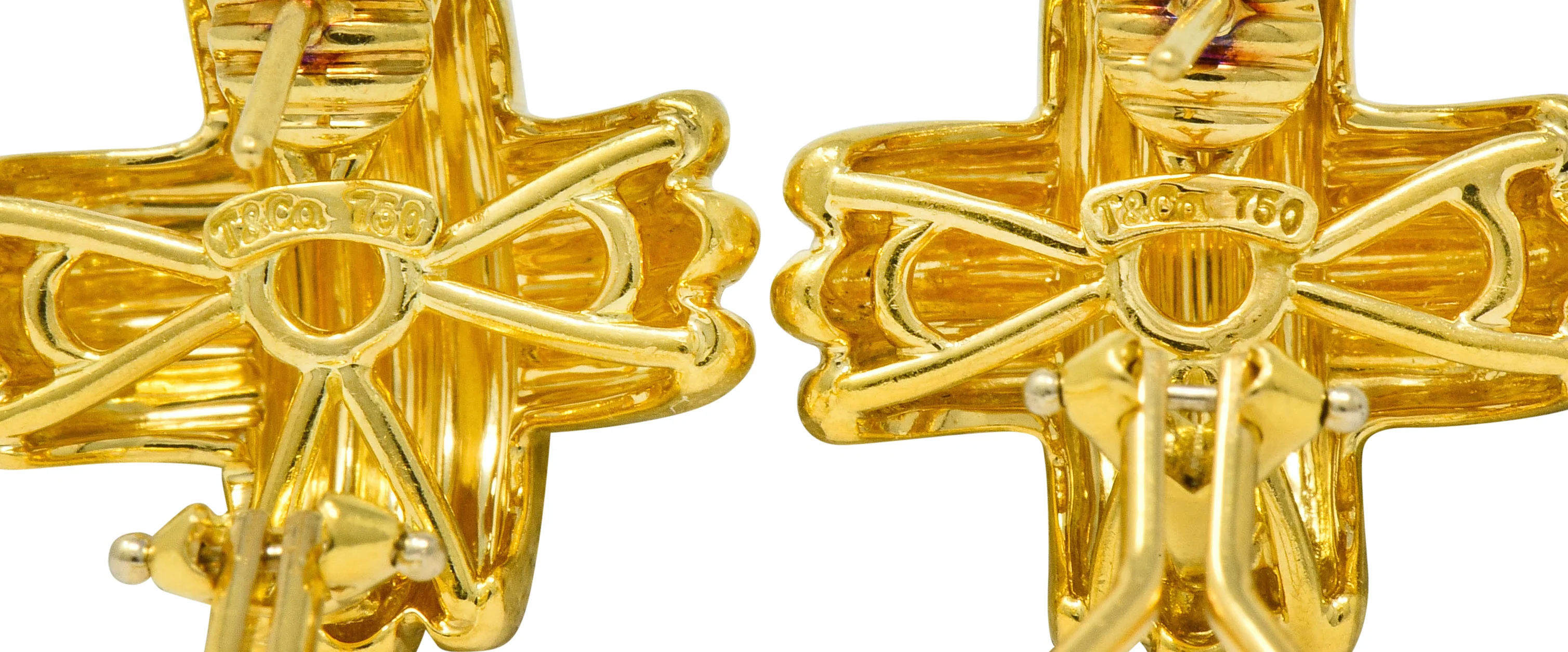 Tiffany & Co. Vintage 18 Karat Gold Signature X Cross Earrings - Image 9