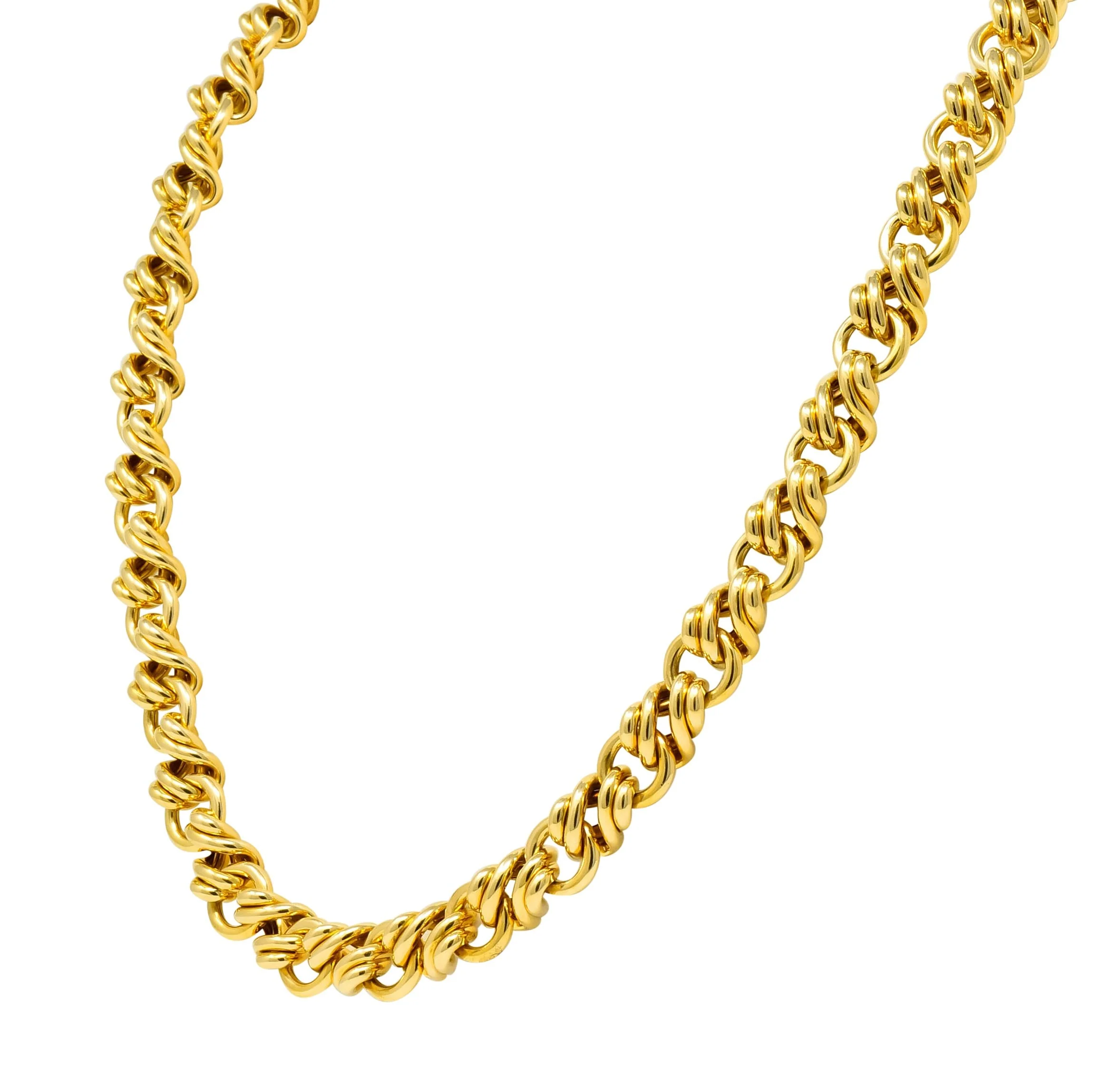 Tiffany & Co. Vintage 18 Karat Yellow Gold Substantially Linked Chain Necklace - Image 3