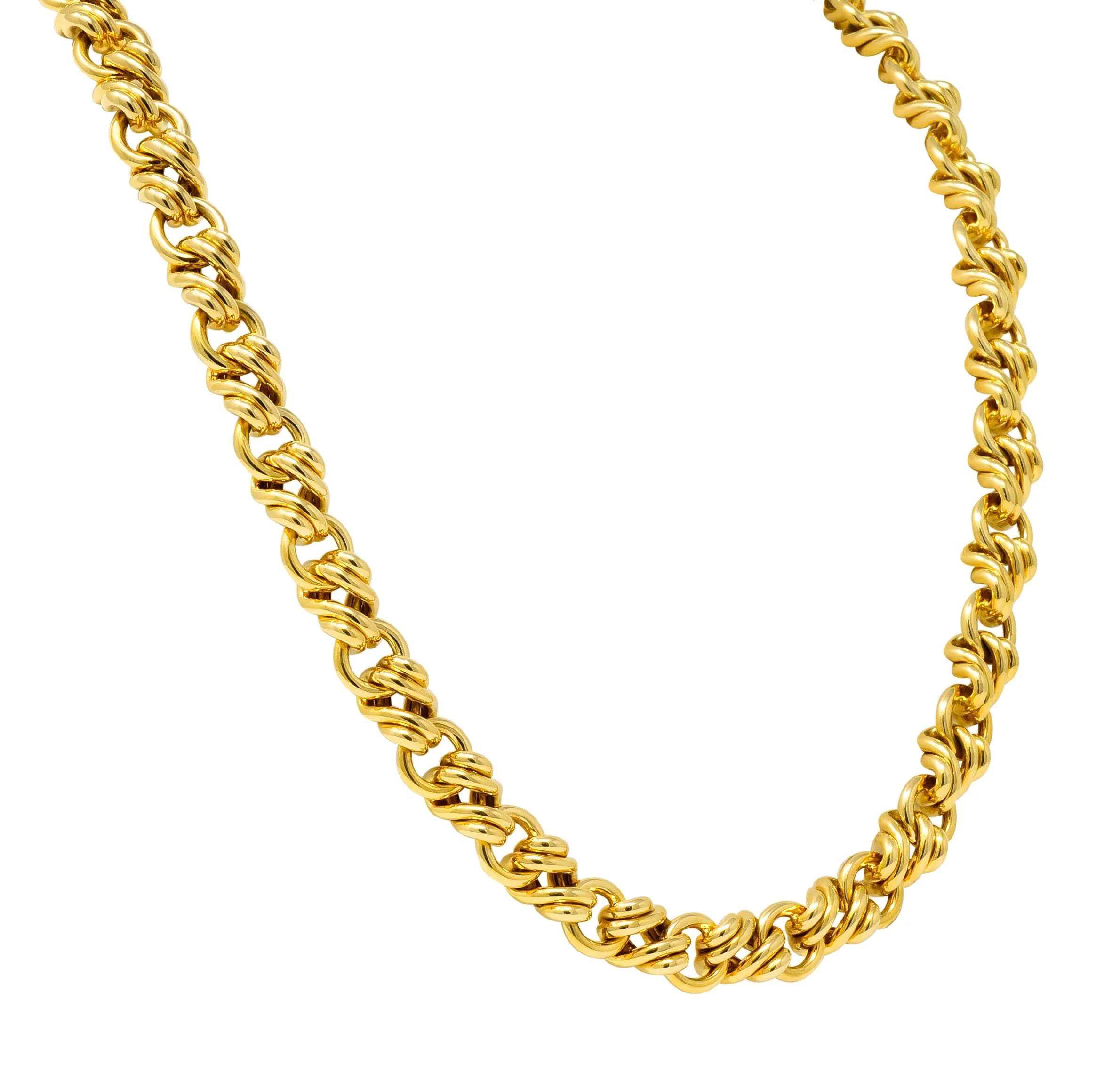 Tiffany & Co. Vintage 18 Karat Yellow Gold Substantially Linked Chain Necklace - Image 4
