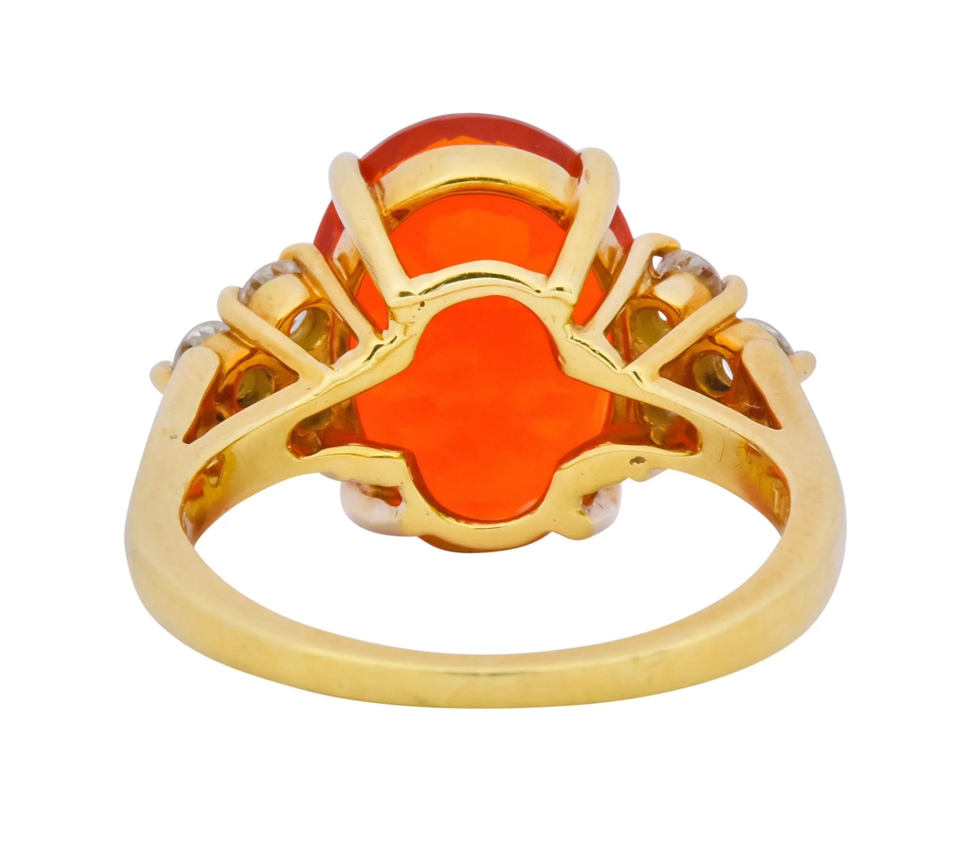 Tiffany & Co. Vintage 4.86 CTW Fire Opal Diamond 18 Karat Gold Ring - Image 6