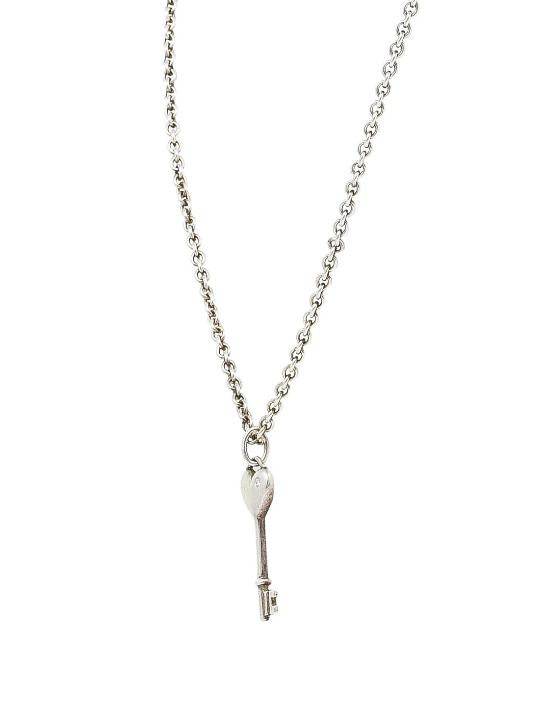 Tiffany Contemporary Diamond Sterling Silver Heart Key Necklace - Image 4