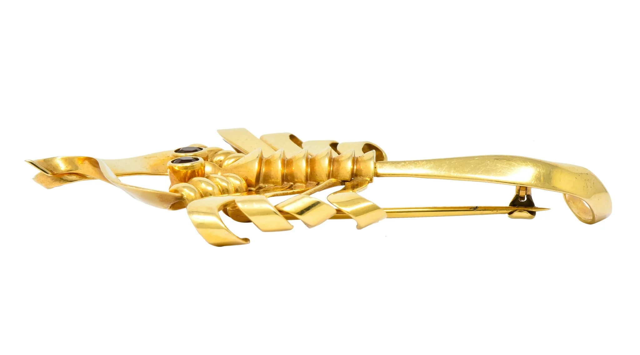 Trabert & Hoeffer Mauboussin Retro Citrine 14 Karat Gold Scorpion Brooch - Image 7