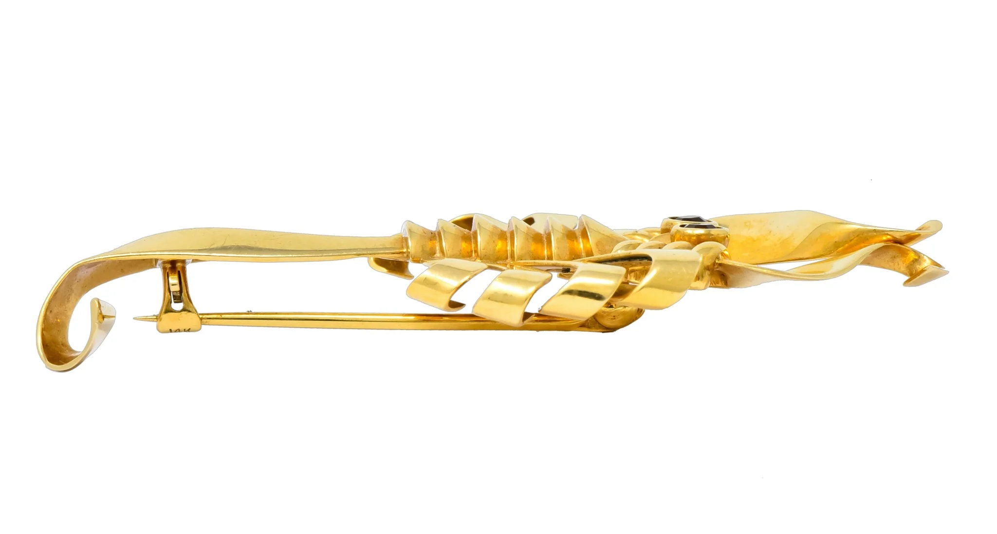 Trabert & Hoeffer Mauboussin Retro Citrine 14 Karat Gold Scorpion Brooch - Image 8