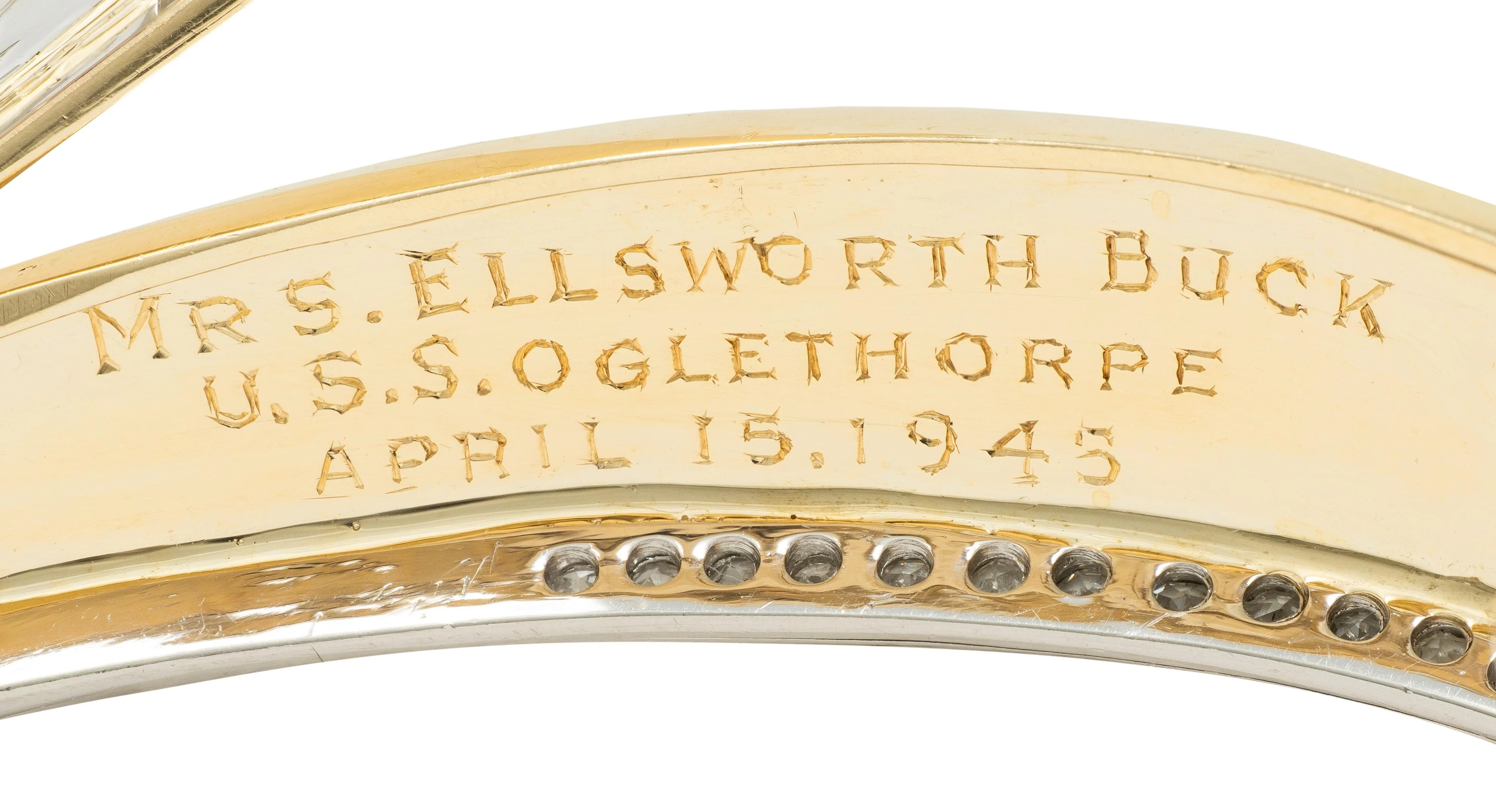 Traebert & Hoeffer Mauboussin 1945 Diamond Multi-Gem 14 Karat Gold Vintage Victory Brooch - Image 6