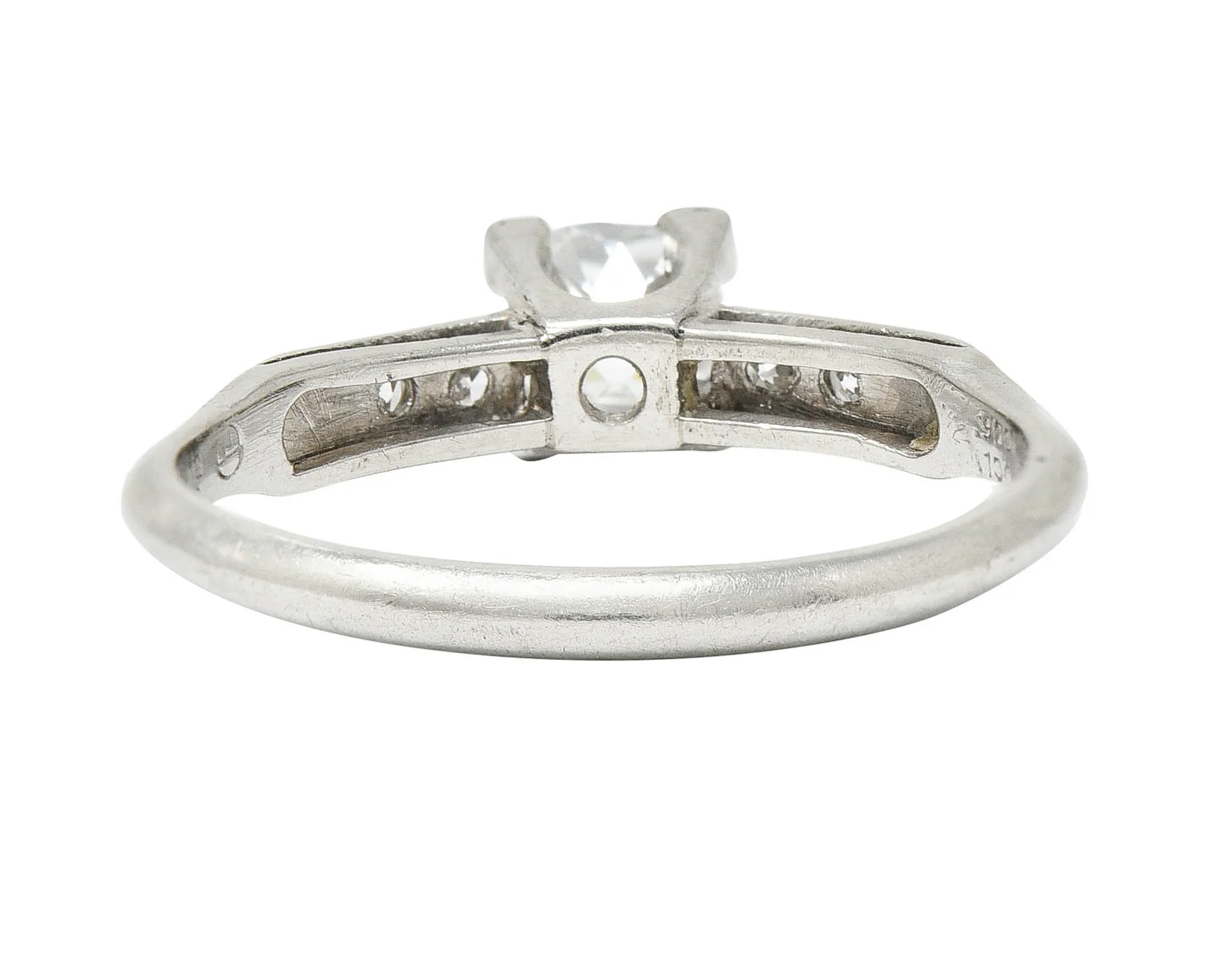 Traub 0.63 CTW Old Mine Diamond Platinum Fishtail Engagement Ring GIA - Image 5