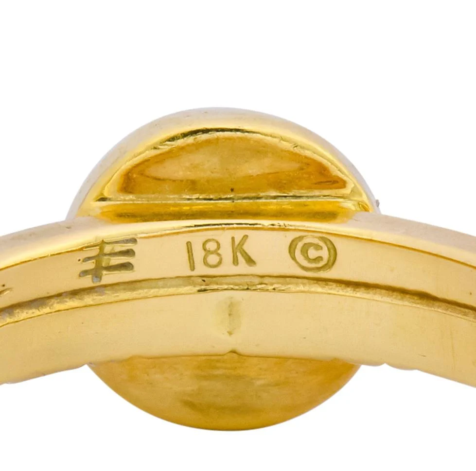 Turquoise 18 Karat Gold Stacking Ring - Image 7