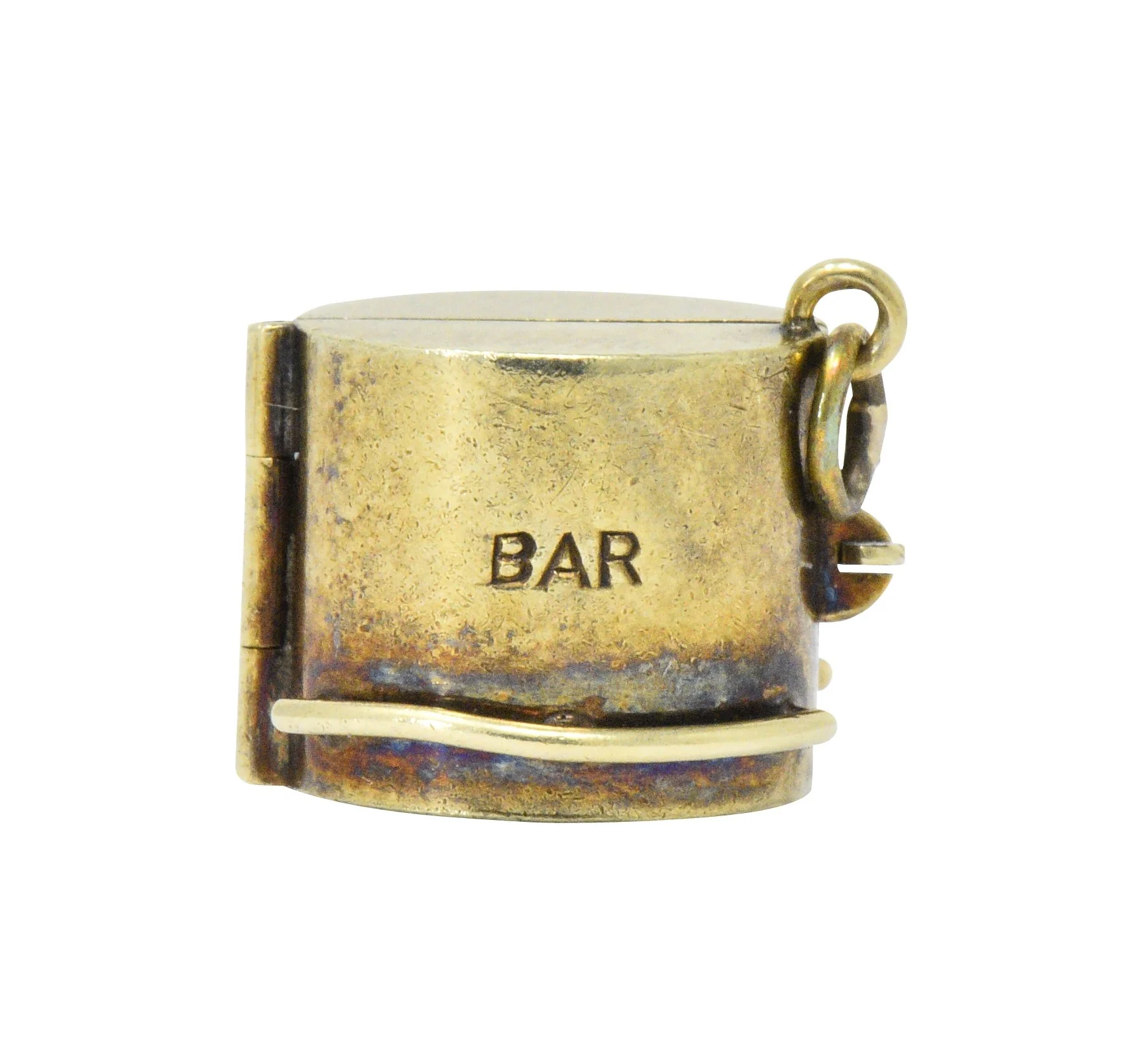 Unique Art Nouveau 14 Karat Gold Wonder Bar Charm - Image 3