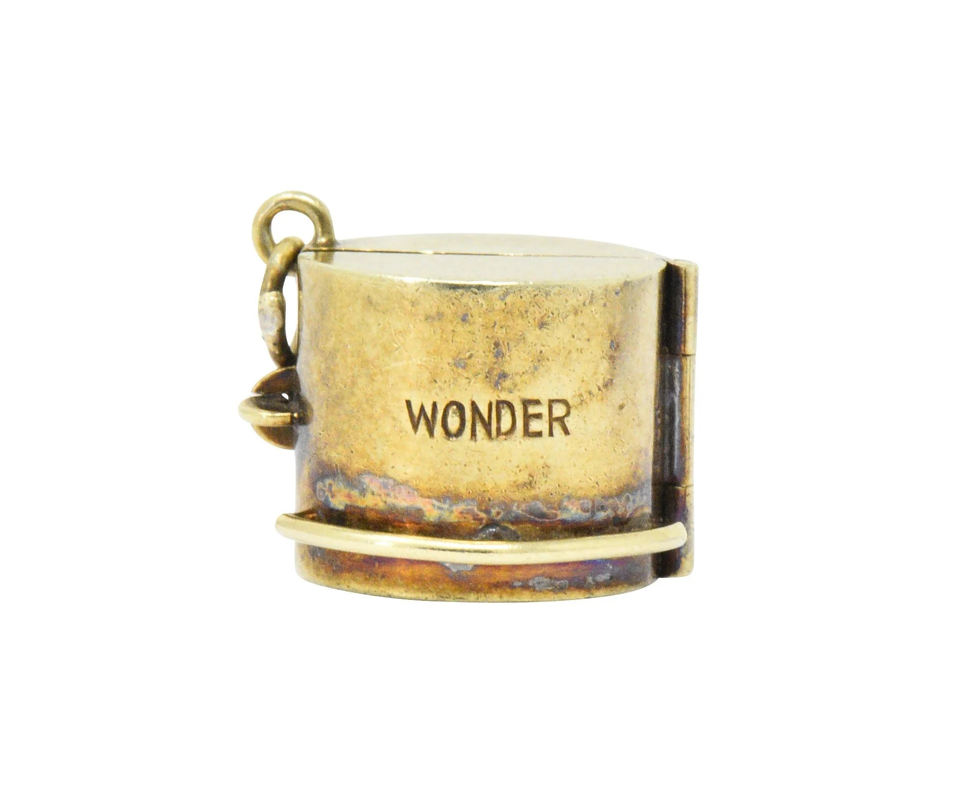 Unique Art Nouveau 14 Karat Gold Wonder Bar Charm - Image 4