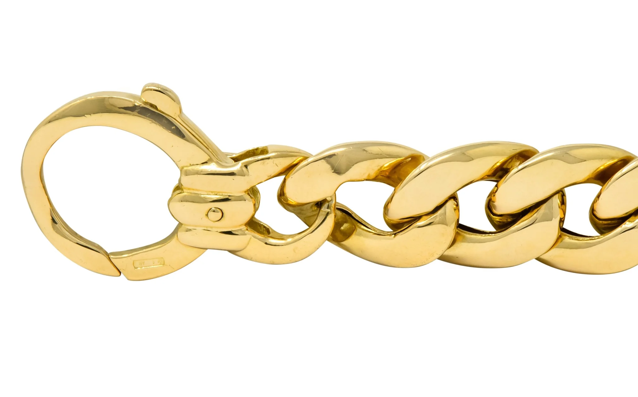 Unoaerre Italian 18 Karat Yellow Gold Curb Link Bracelet - Image 4