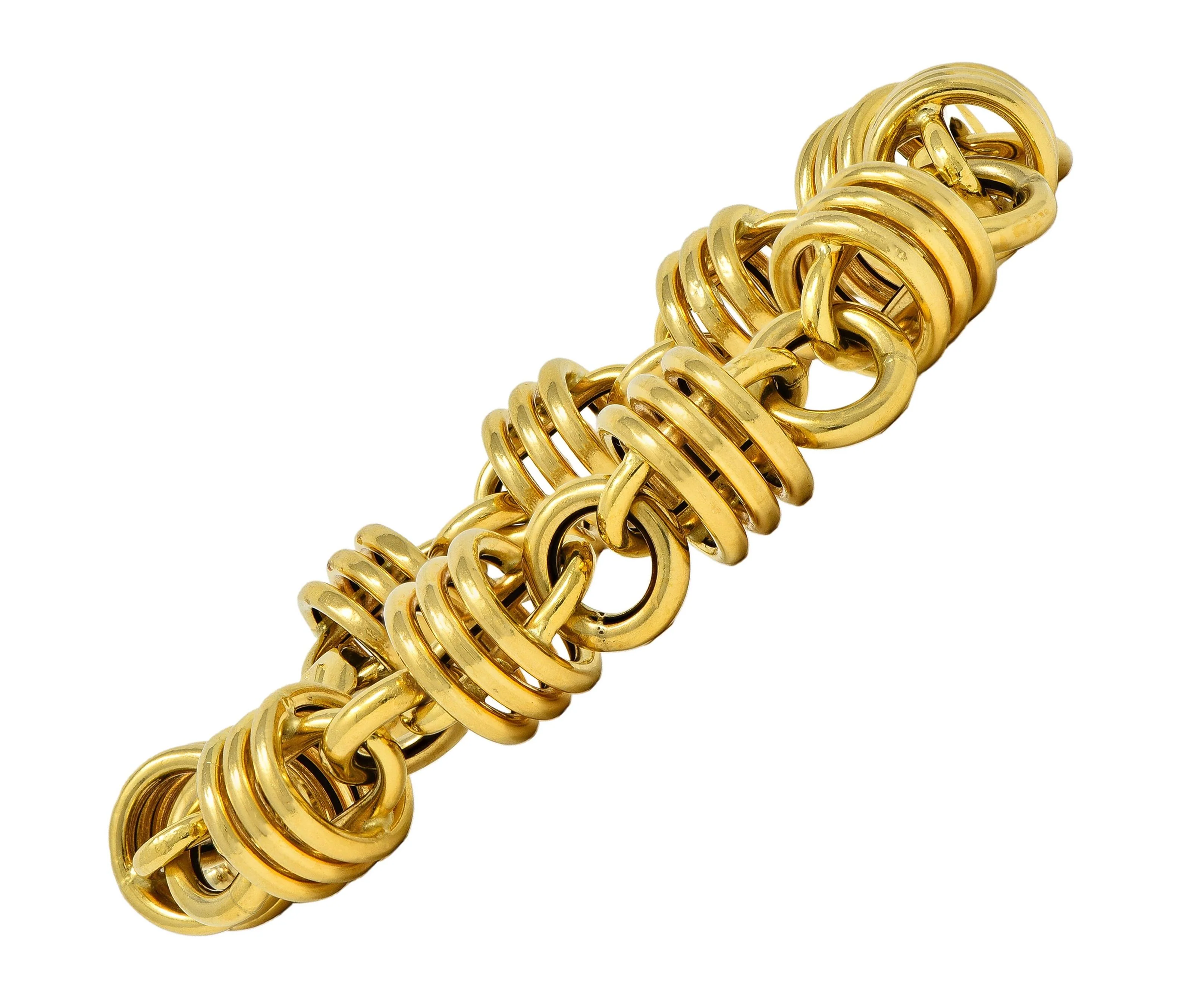 UnoArre 1980's 18 Karat Yellow Gold Vintage Status Link Bracelet