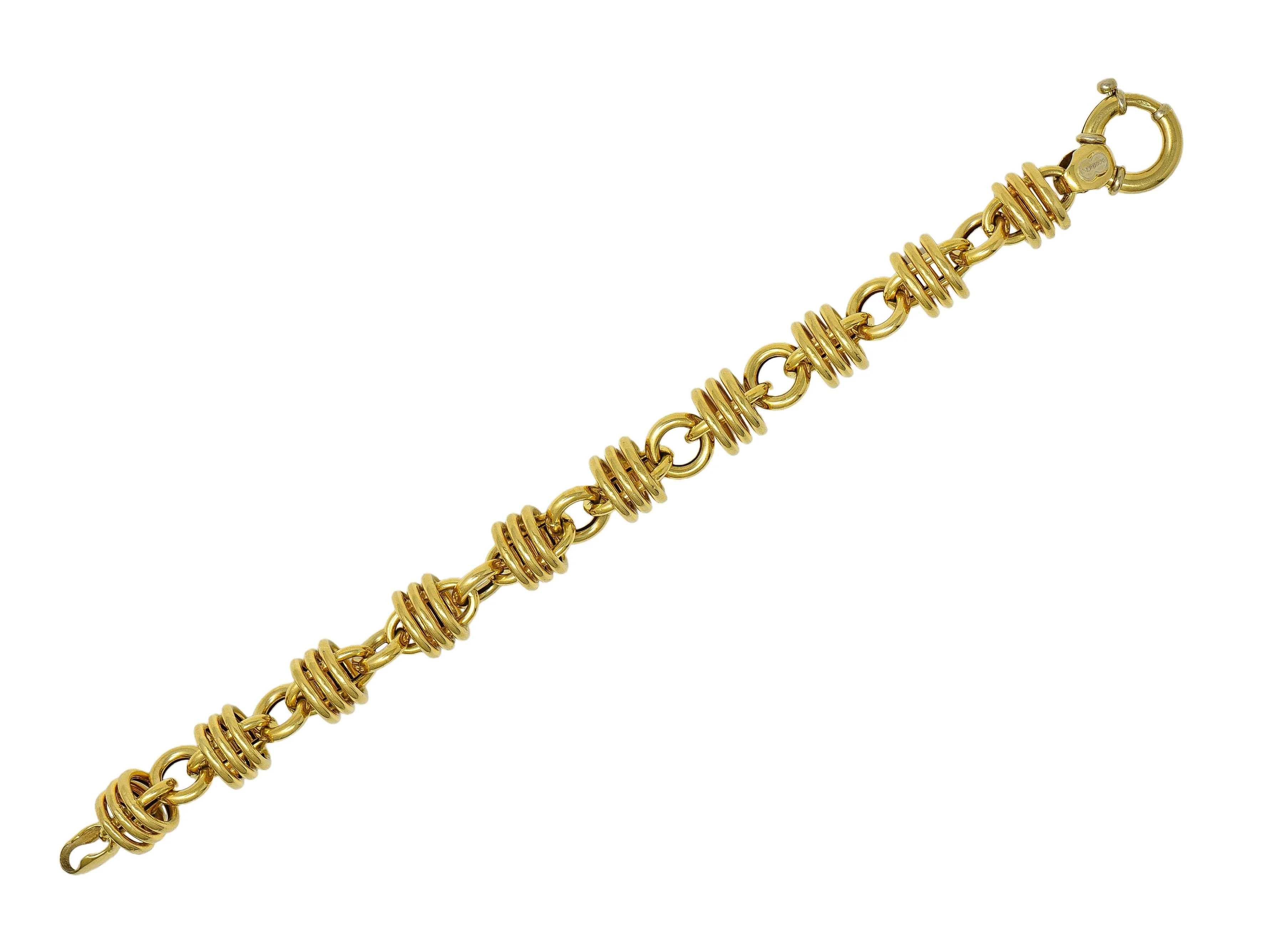 UnoArre 1980's 18 Karat Yellow Gold Vintage Status Link Bracelet - Image 2