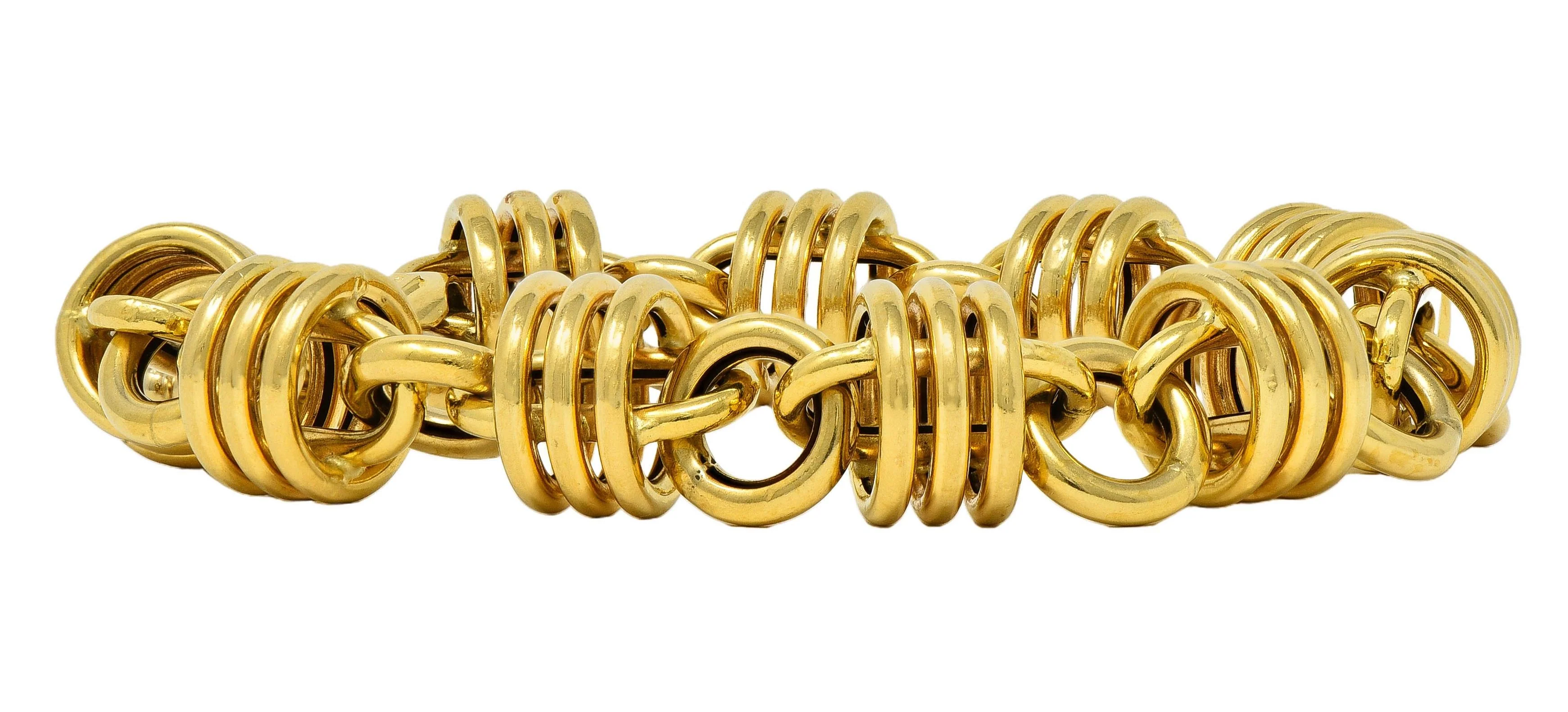UnoArre 1980's 18 Karat Yellow Gold Vintage Status Link Bracelet - Image 3
