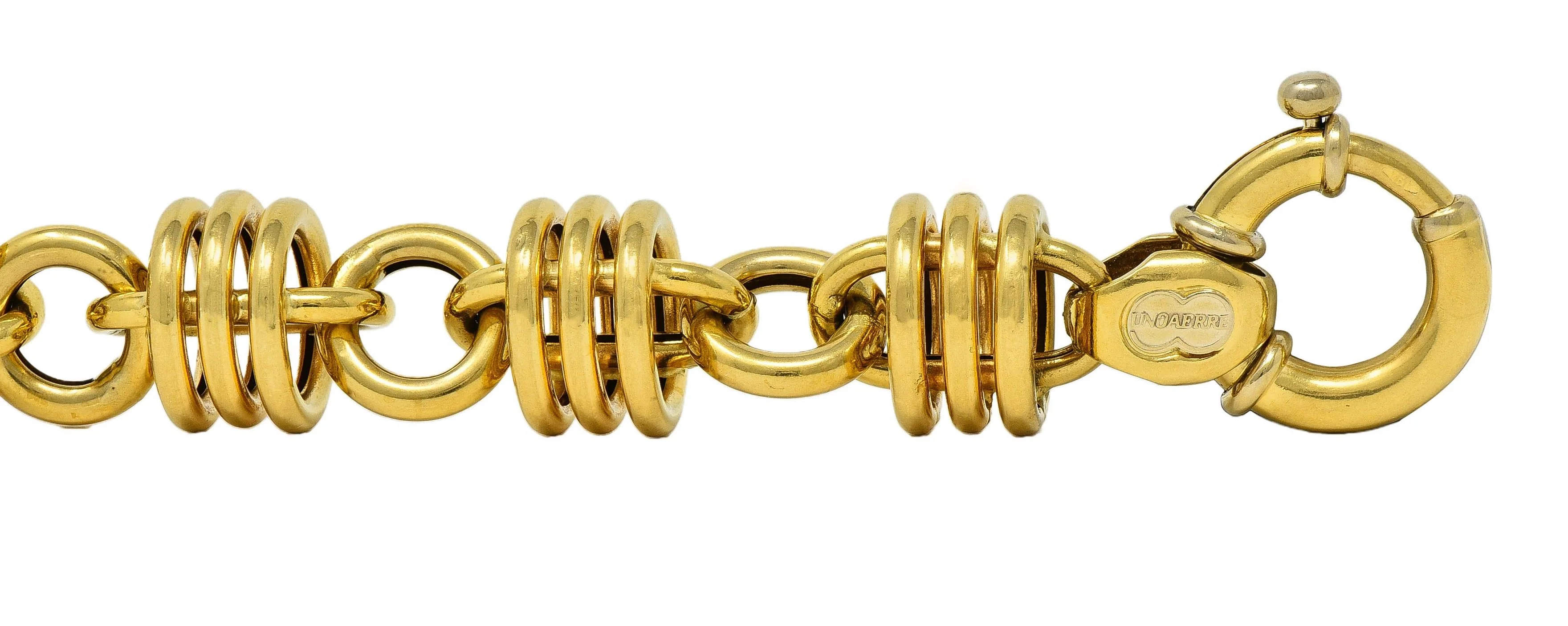 UnoArre 1980's 18 Karat Yellow Gold Vintage Status Link Bracelet - Image 6