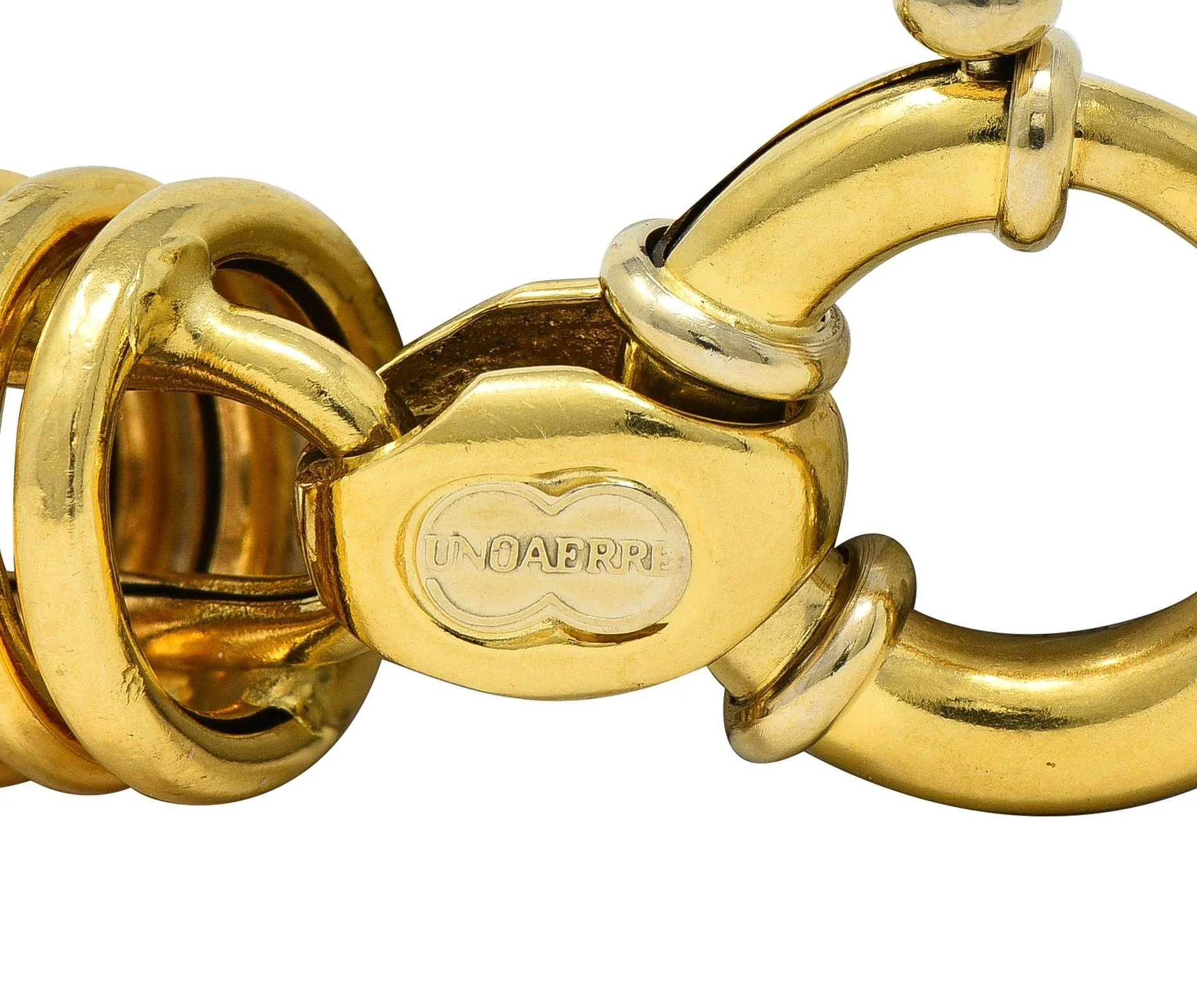 UnoArre 1980's 18 Karat Yellow Gold Vintage Status Link Bracelet - Image 7