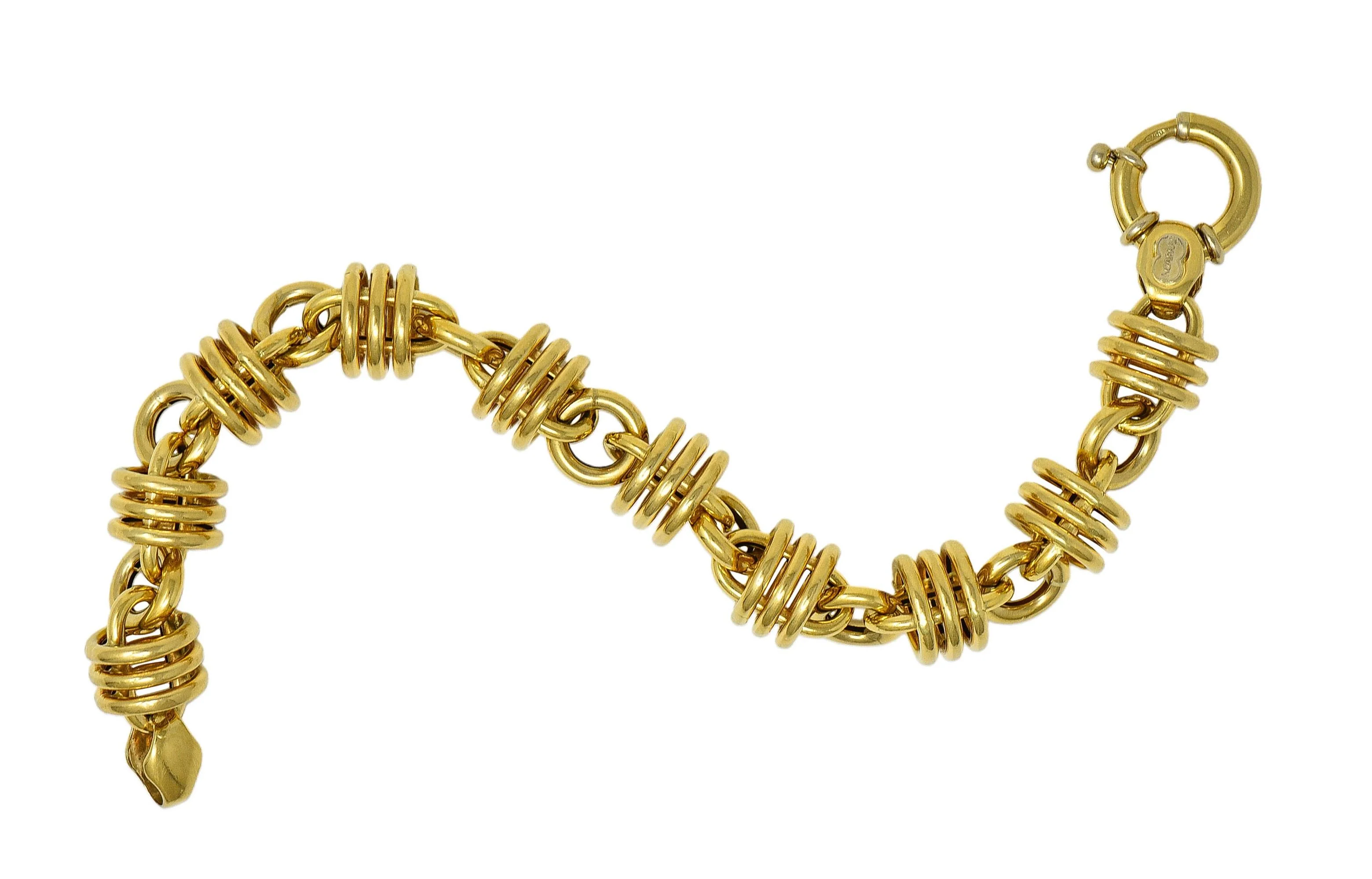 UnoArre 1980's 18 Karat Yellow Gold Vintage Status Link Bracelet - Image 9