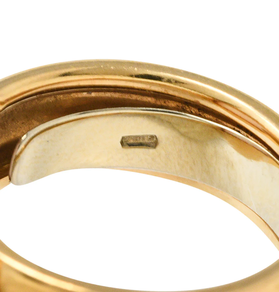 Valente Rose Quartz Diamond 18 Karat Gold Cabochon Gemstone Ring - Image 10