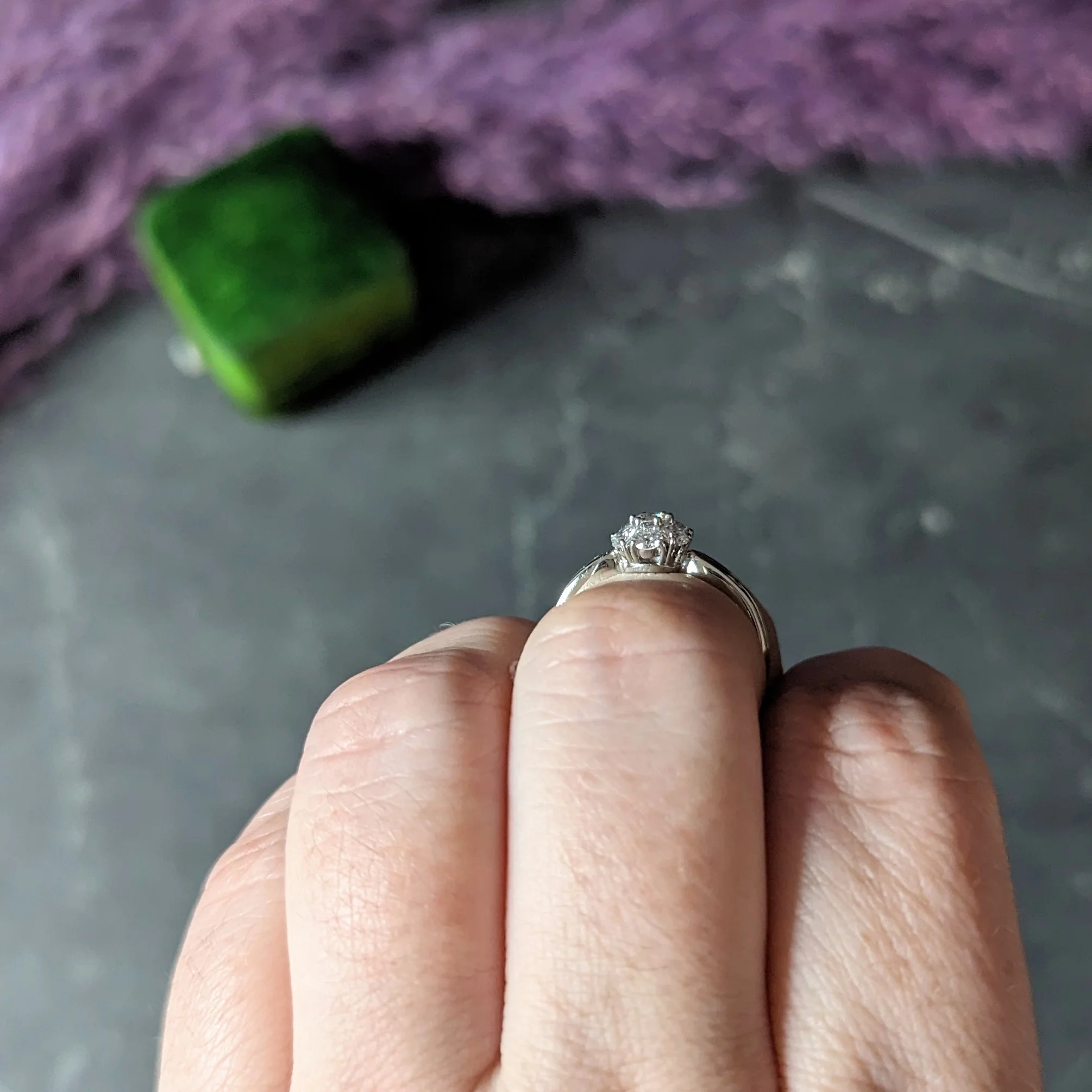 Van Cleef & Arpels 0.46 CTW Diamond Platinum Fleurette Cluster Engagement Ring - Image 16