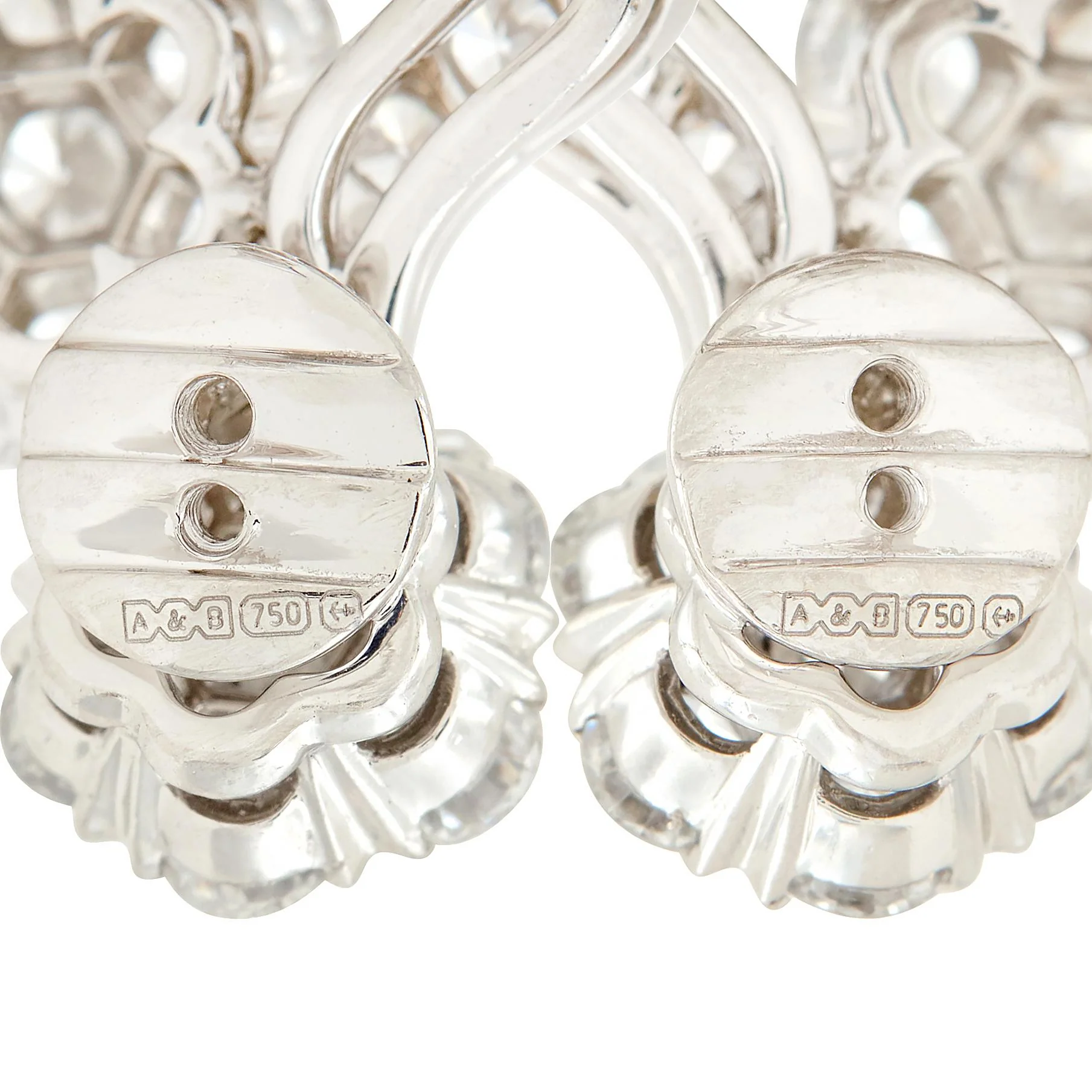 Van Cleef & Arpels 2000s Diamond Platinum Snowflake Cluster Ear-Clip Earrings - Image 9