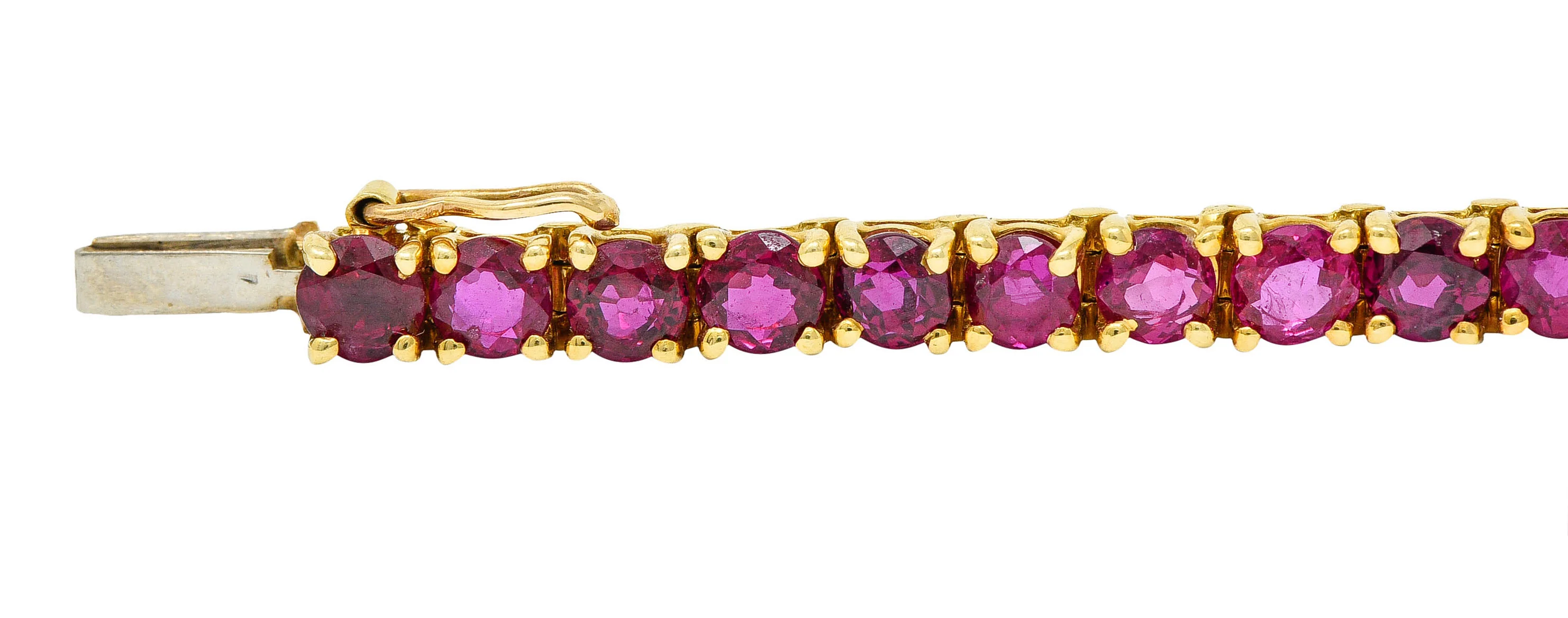 Van Cleef & Arpels 7.50 CTW Ruby 18 Karat Gold Line Bracelet Circa 1970 - Image 5