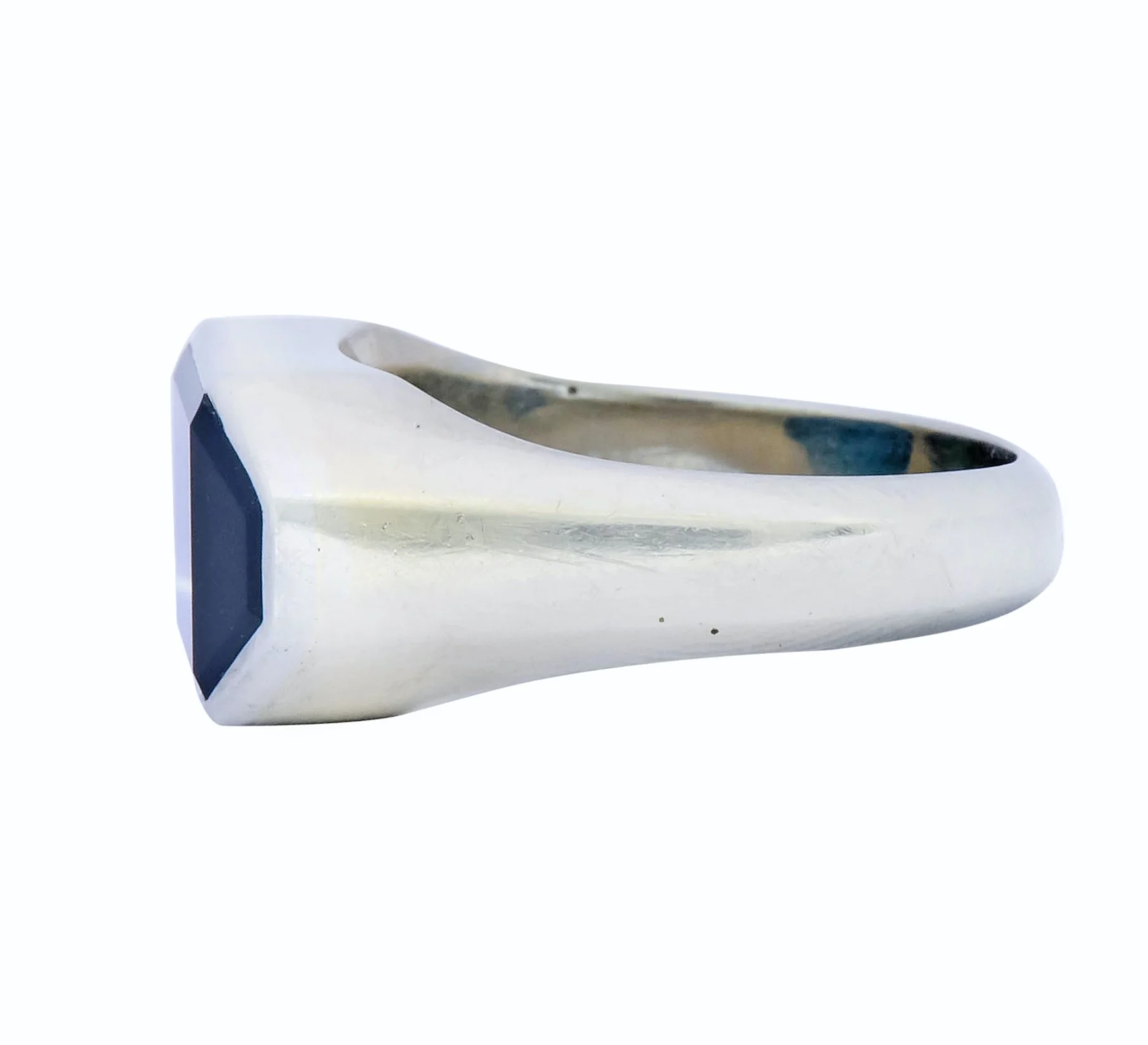 Van Cleef & Arpels 9.00 CTW No Heat Sapphire Platinum-Topped 18 Karat White Gold Men's Ring AGL - Image 5