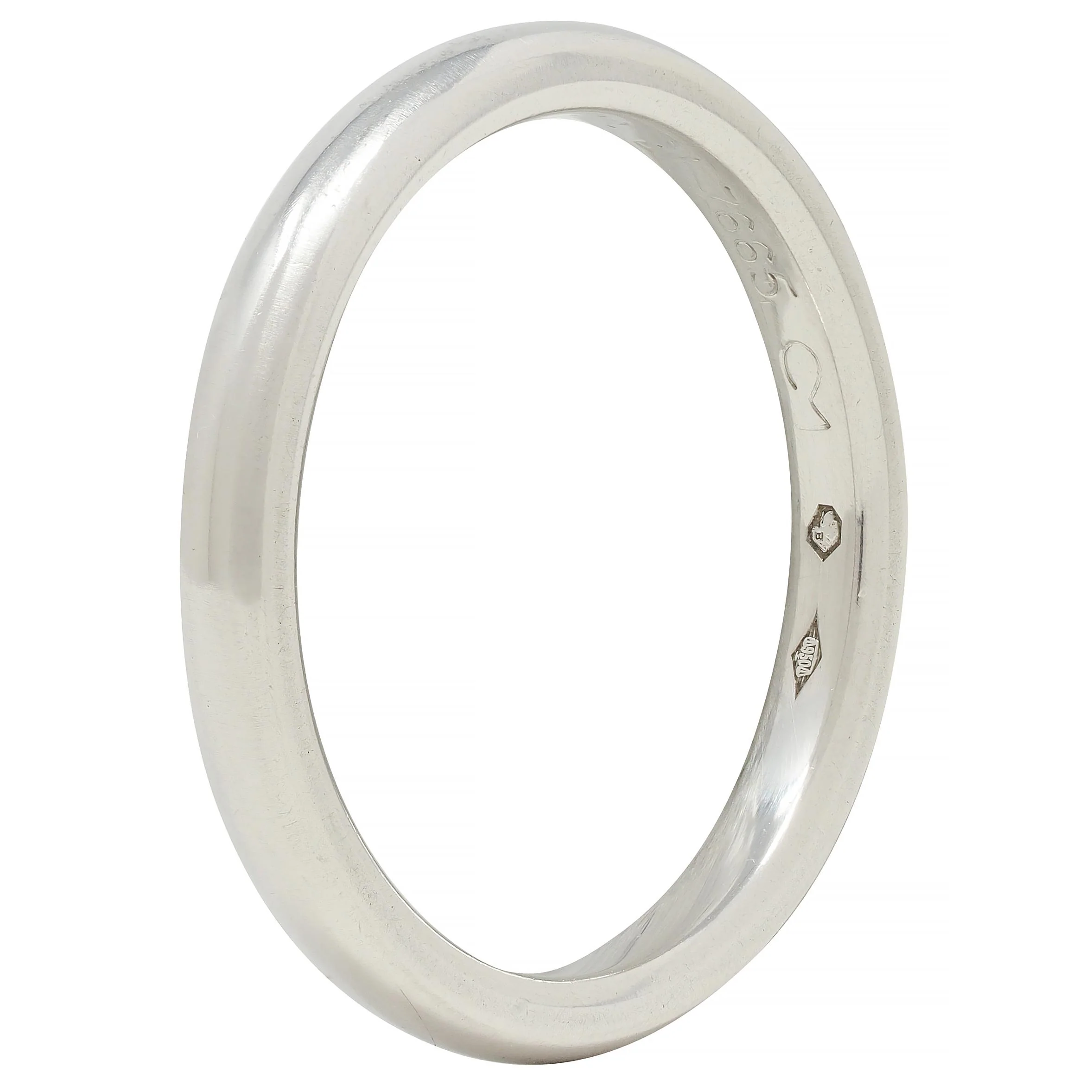 Van Cleef & Arpels Contemporary Platinum Wedding Stacking Band Ring - Image 6