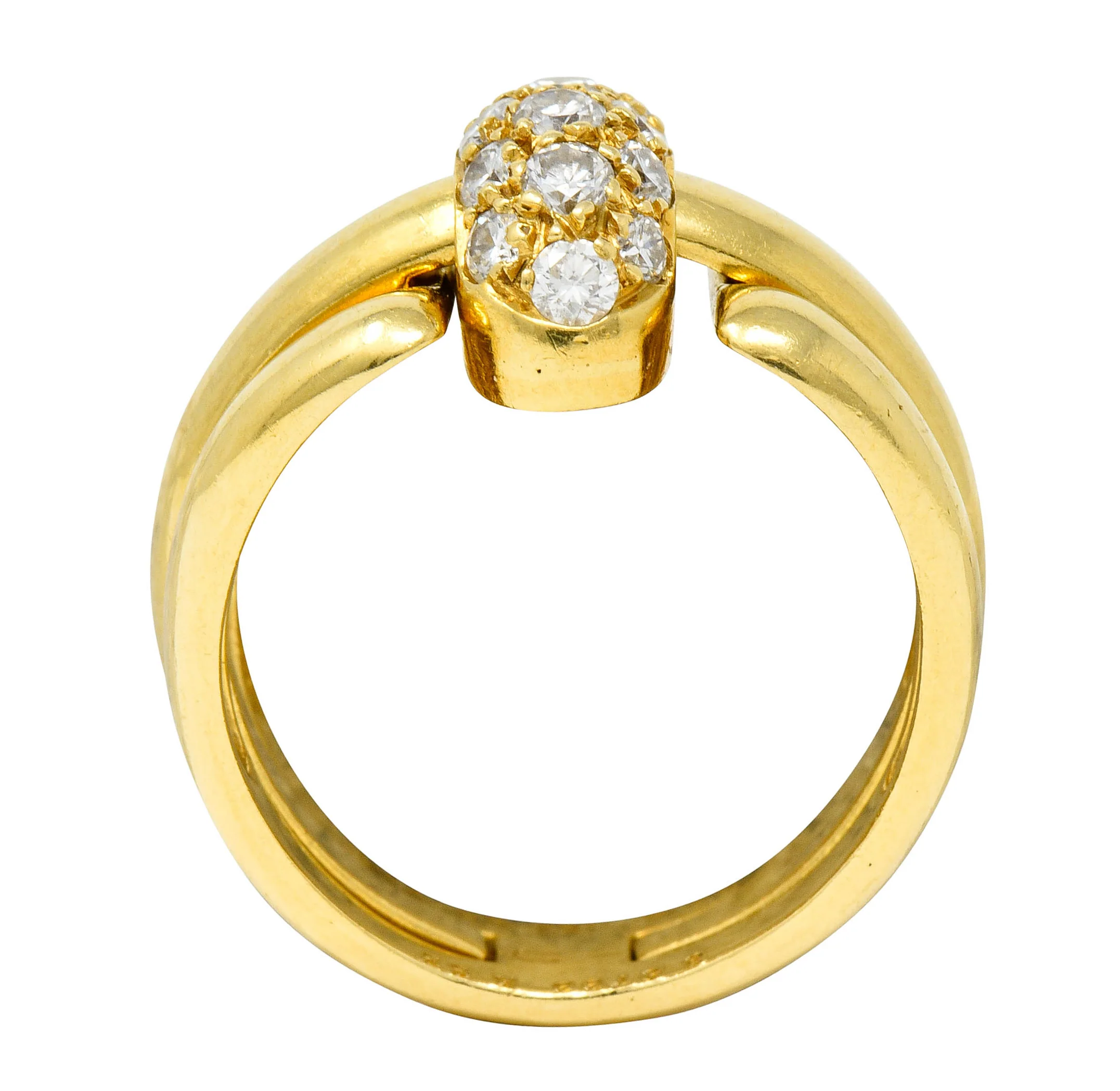 Van Cleef & Arpels Coral Diamond 18 Karat Gold French Convertible Stacking Ring - Image 12