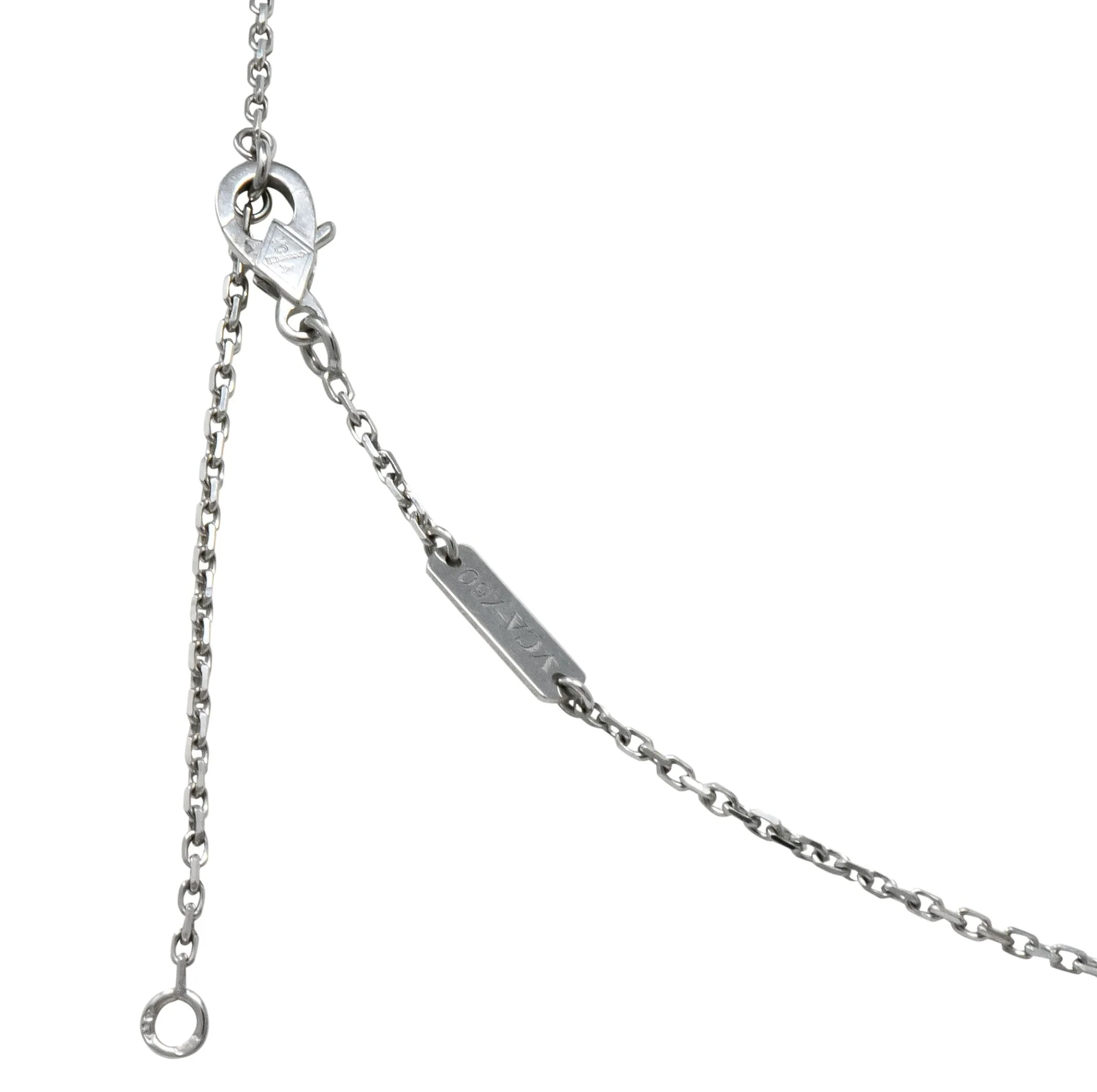 Van Cleef & Arpels Diamond Lapis Turquoise 18 Karat White Gold Romance A Paris Necklace - Image 4