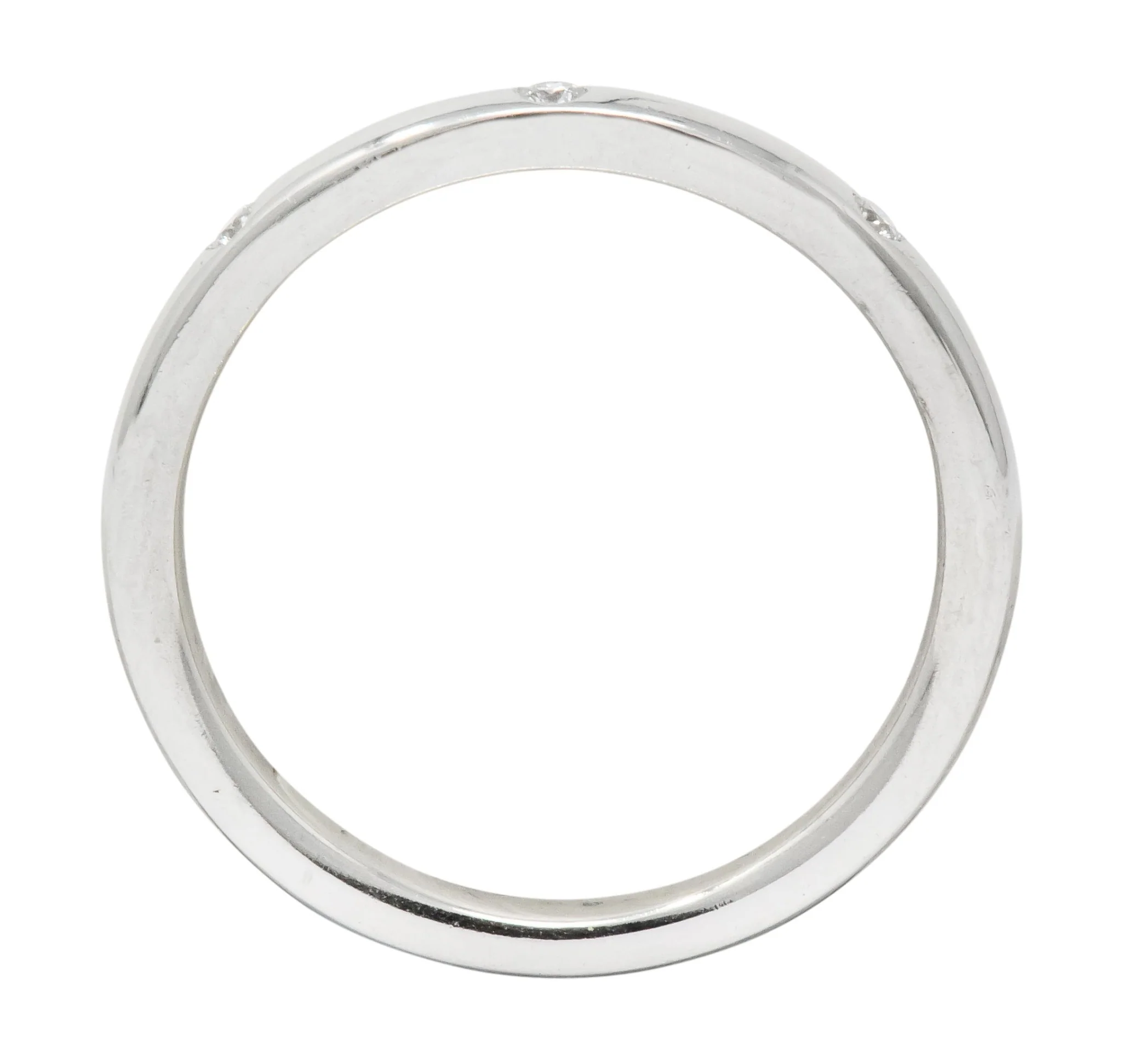 Van Cleef & Arpels Diamond Platinum Three Stone Band Ring - Image 7