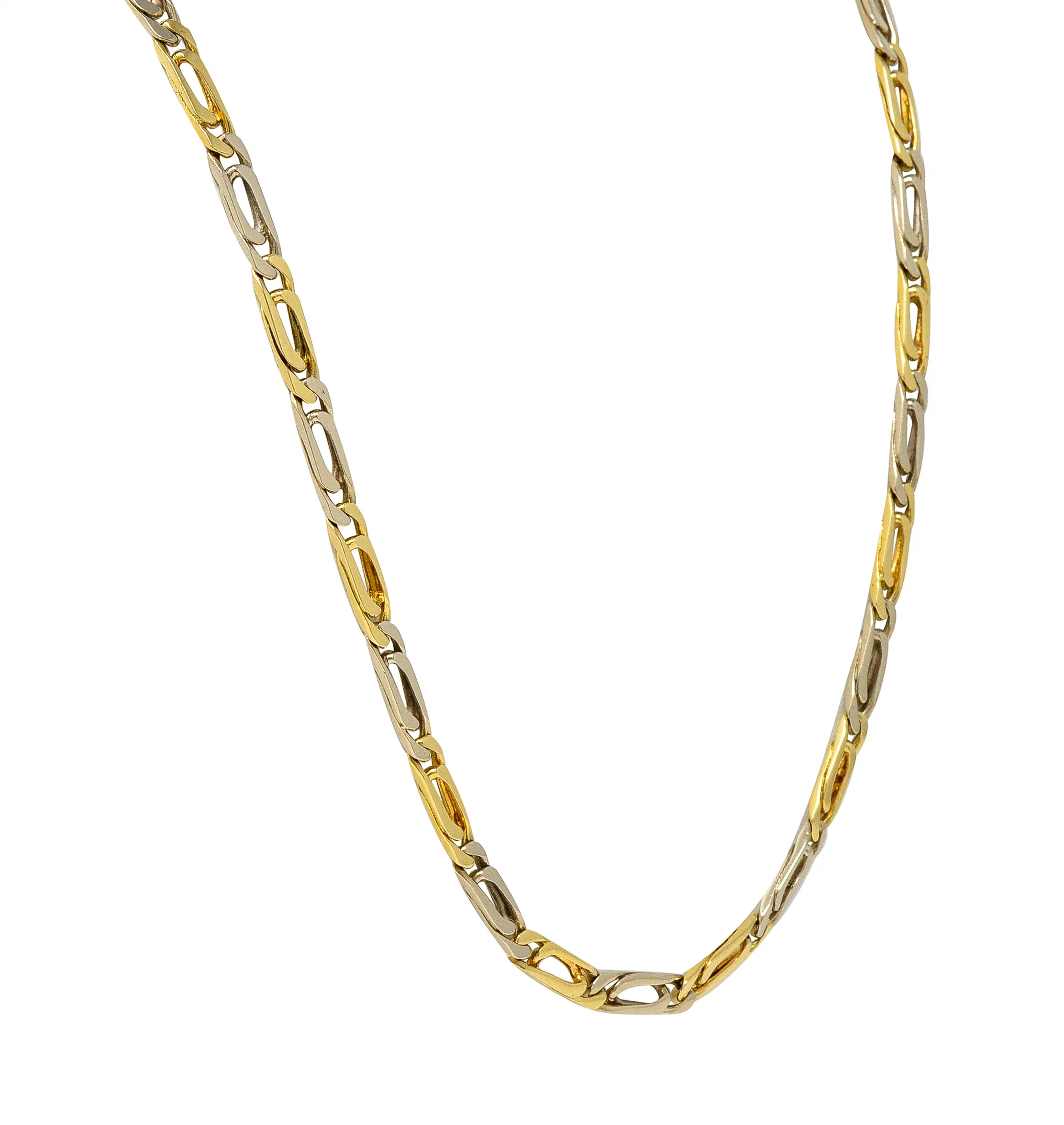 Van Cleef & Arpels French 1960's 18 Karat Gold Curb Link Vintage Bracelet Necklace Set - Image 3