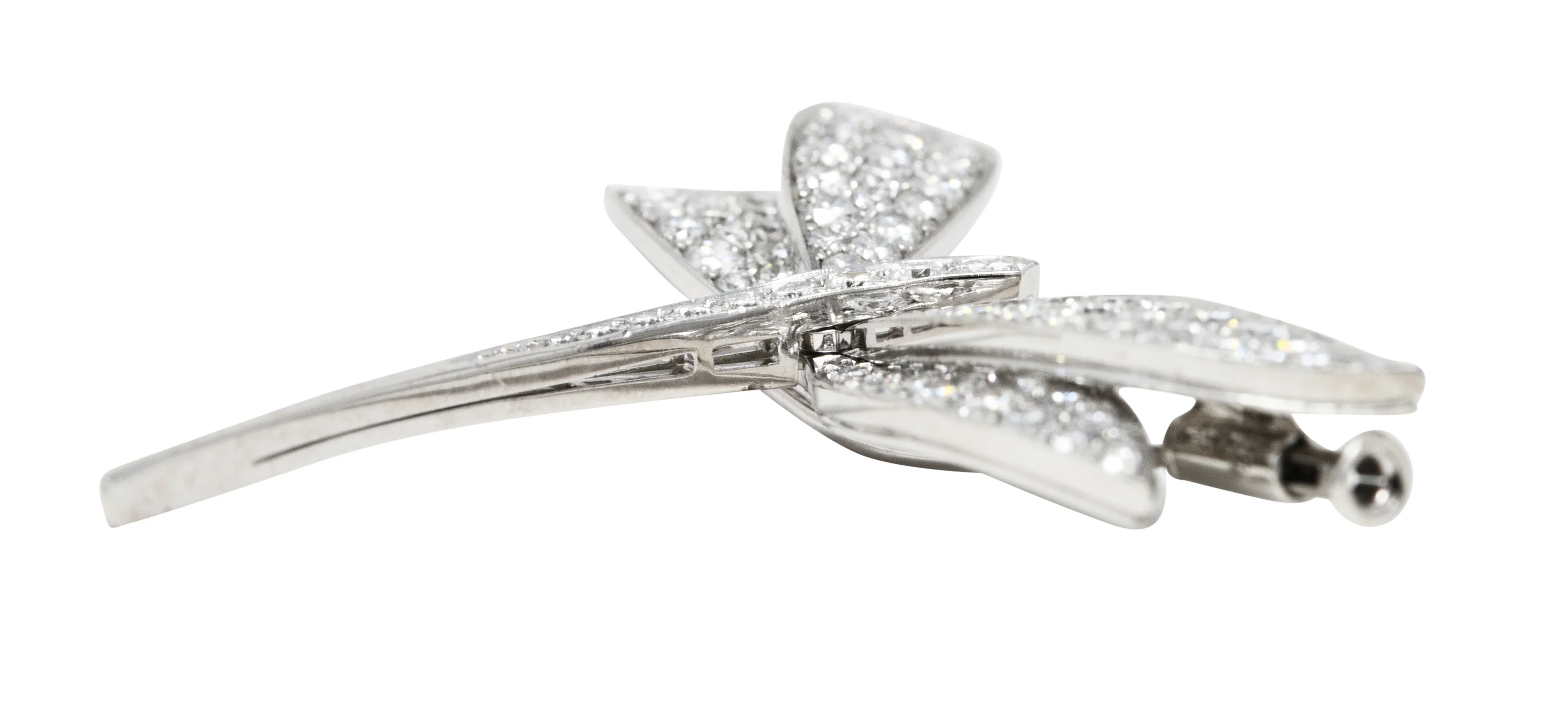 Van Cleef & Arpels French 2.00 CTW Diamond 18 Karat White Gold Dragonfly Brooch - Image 5