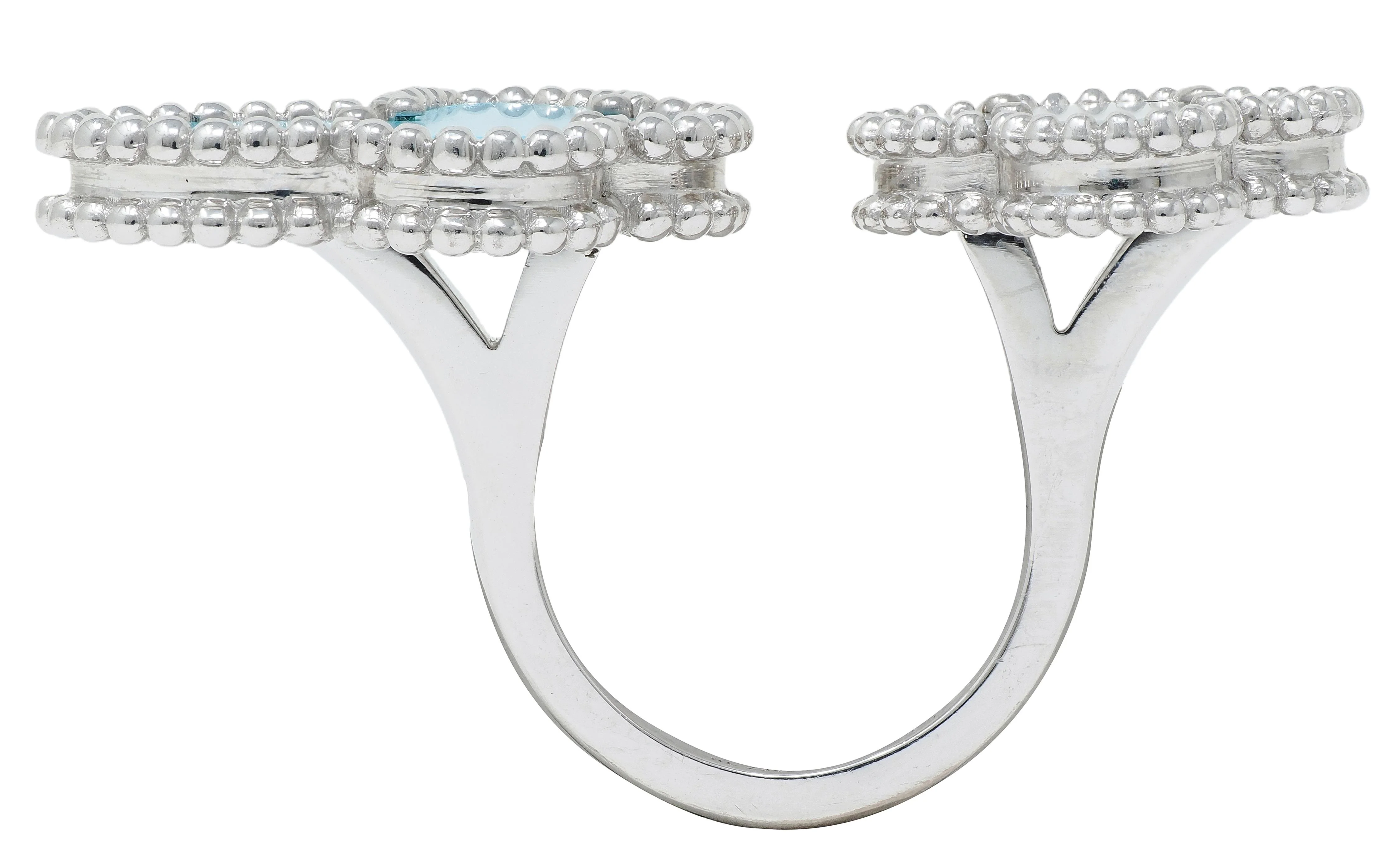Van Cleef & Arpels Turquoise Mother-Of-Pearl 18 Karat White Gold Lucky Alhambra Butterfly Ring - Image 10