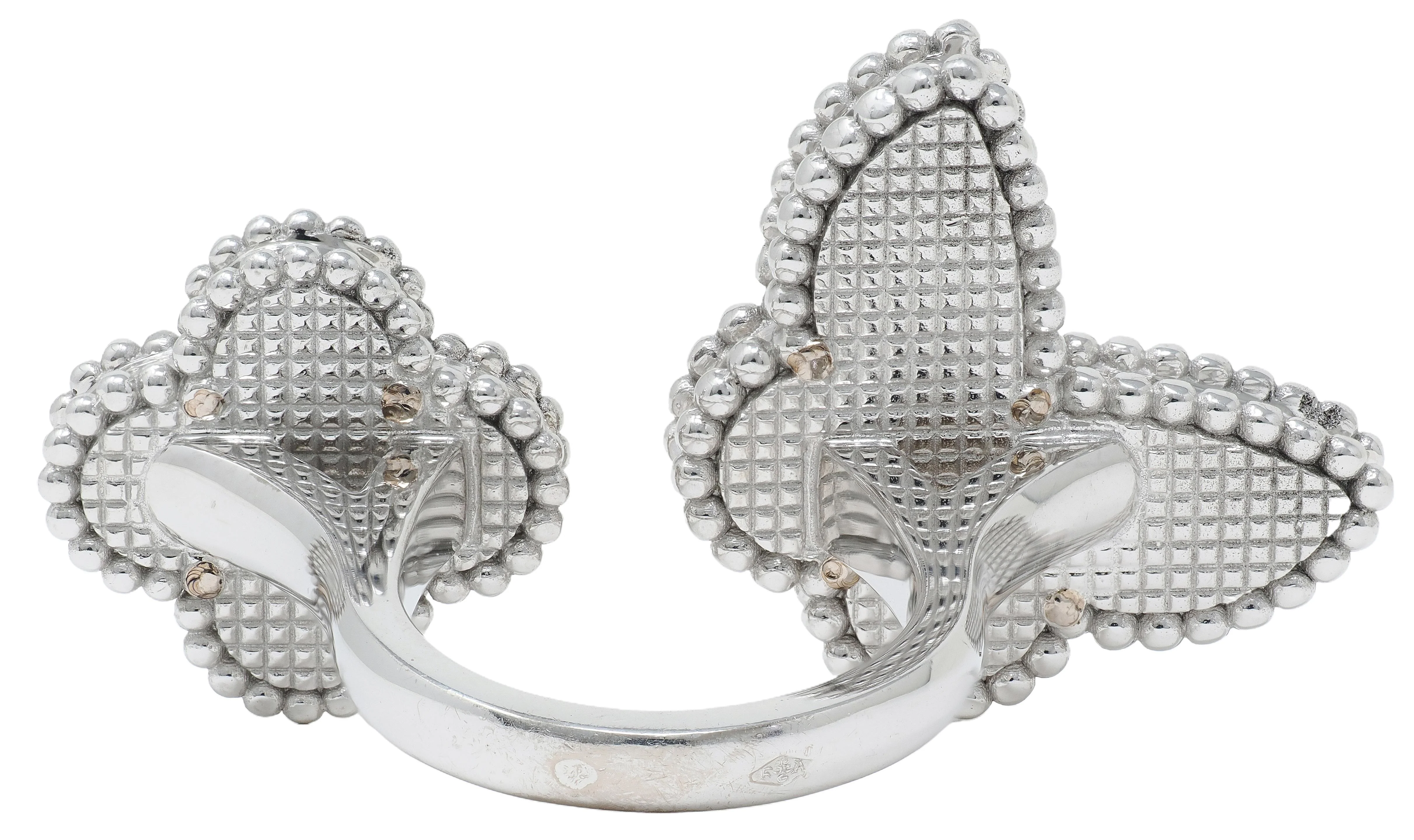 Van Cleef & Arpels Turquoise Mother-Of-Pearl 18 Karat White Gold Lucky Alhambra Butterfly Ring - Image 6