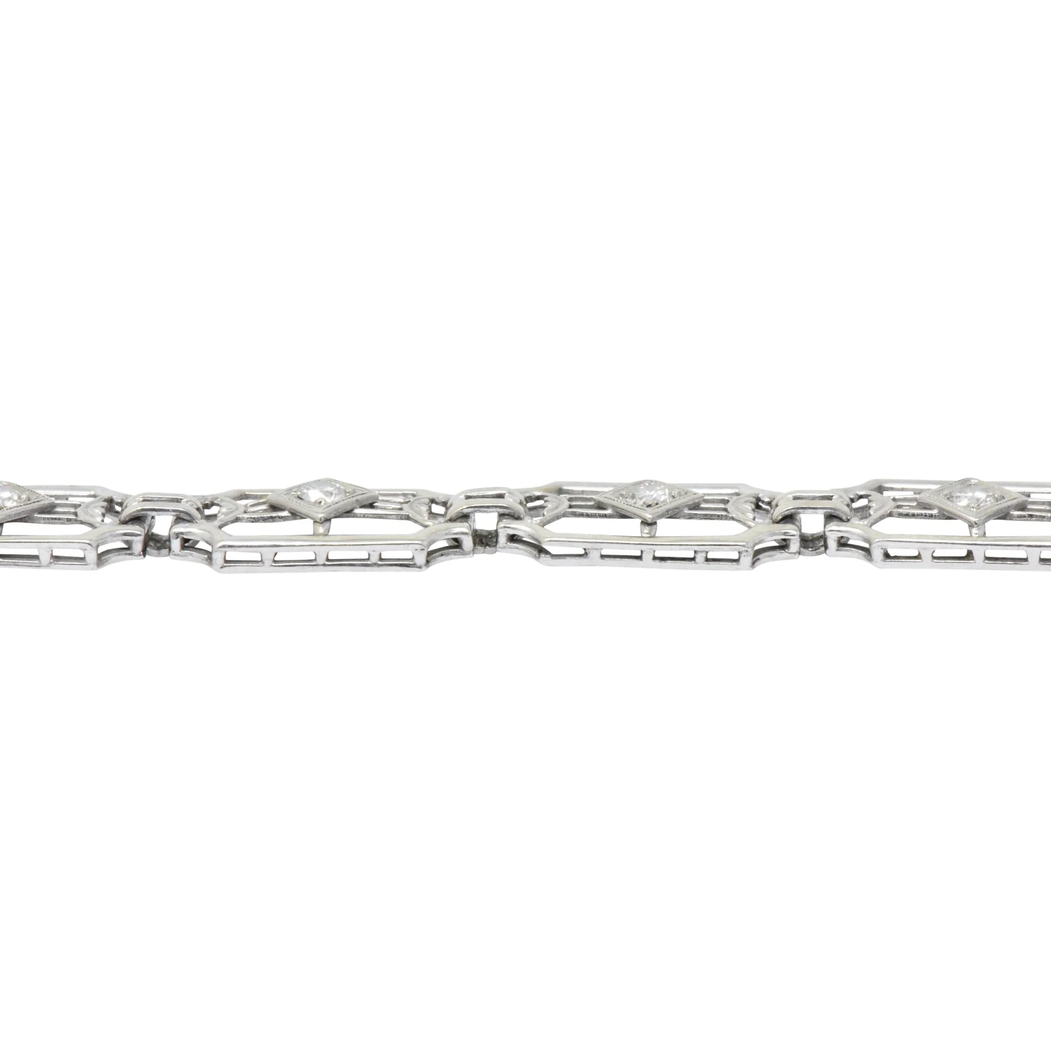 Versatile Art Deco .40 CTW Diamond 14K White Gold Bracelet - Image 3