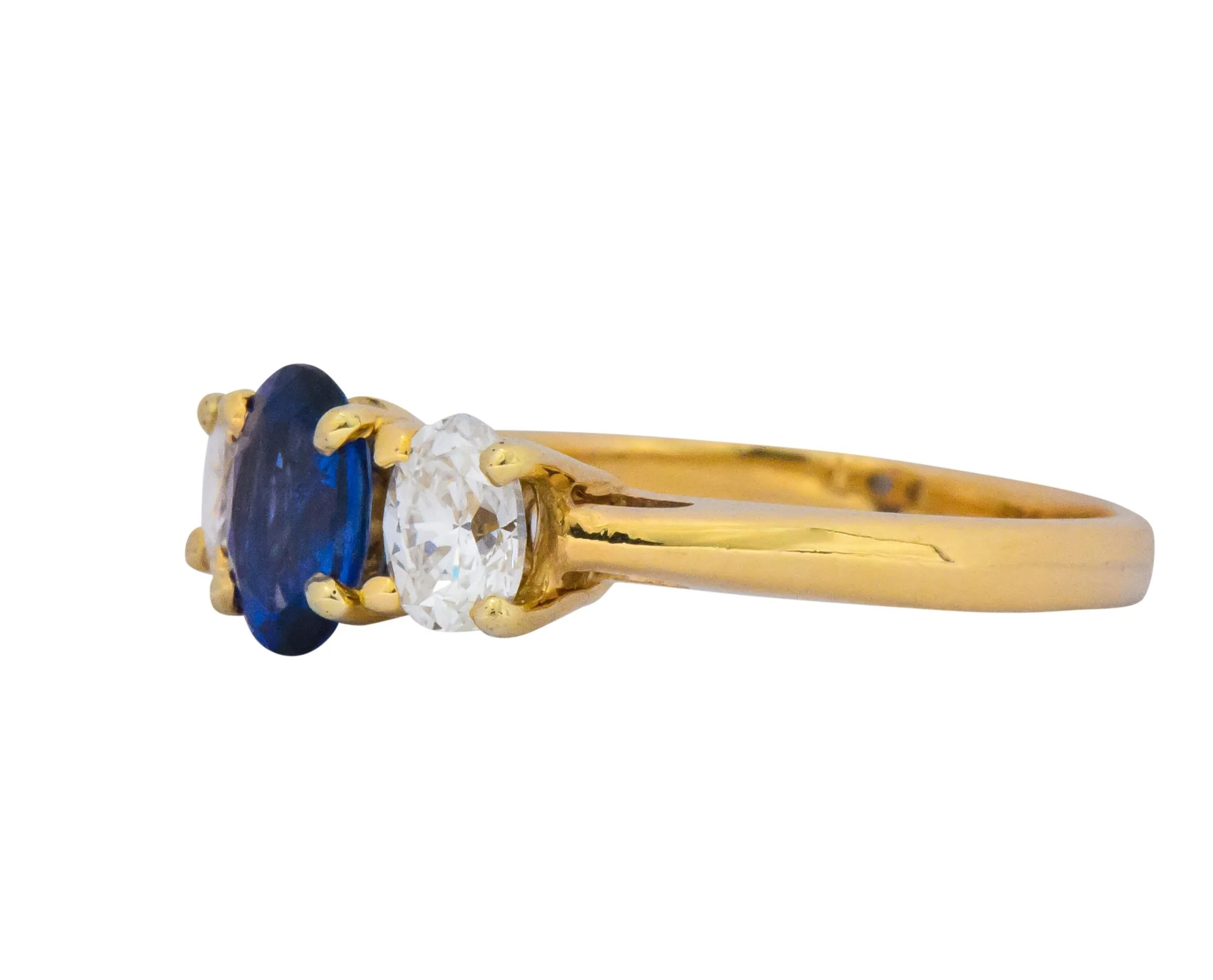Vibrant Contemporary 1.55 CTW Sapphire Diamond 14 Karat Gold Ring - Image 2